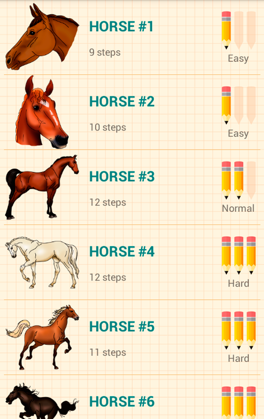 اسکرین شات 1 برنامه How to Draw Horses