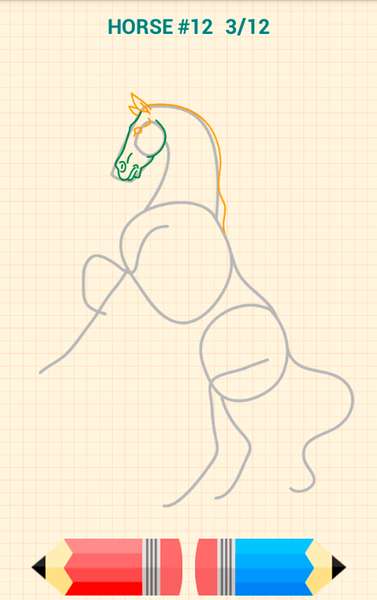 اسکرین شات 3 برنامه How to Draw Horses