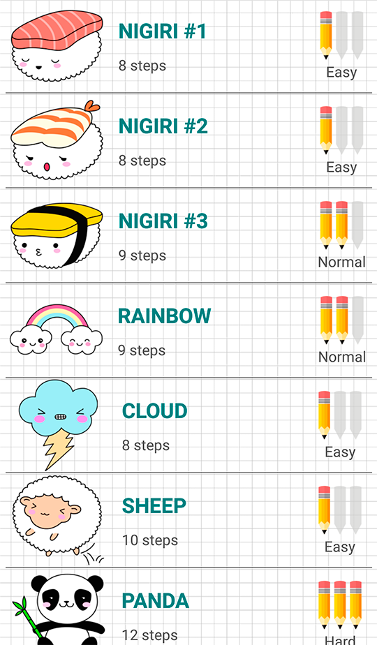 اسکرین شات 2 برنامه How to Draw Kawaii Drawings