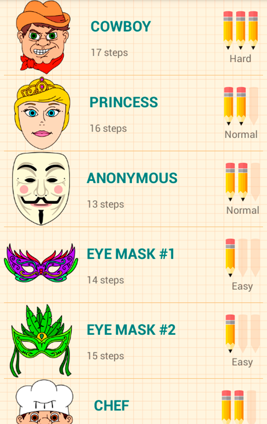 اسکرین شات 2 برنامه How to Draw Party Masks