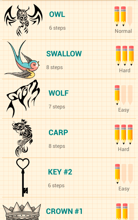 اسکرین شات 2 برنامه How to Draw Tattoos