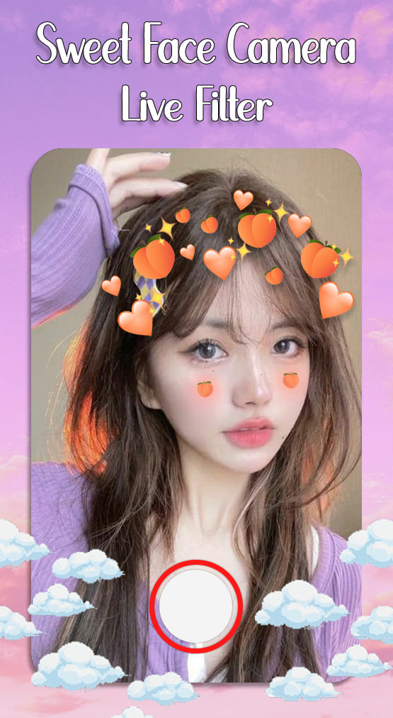 اسکرین شات 1 برنامه Sweet Face Camera Live Filter
