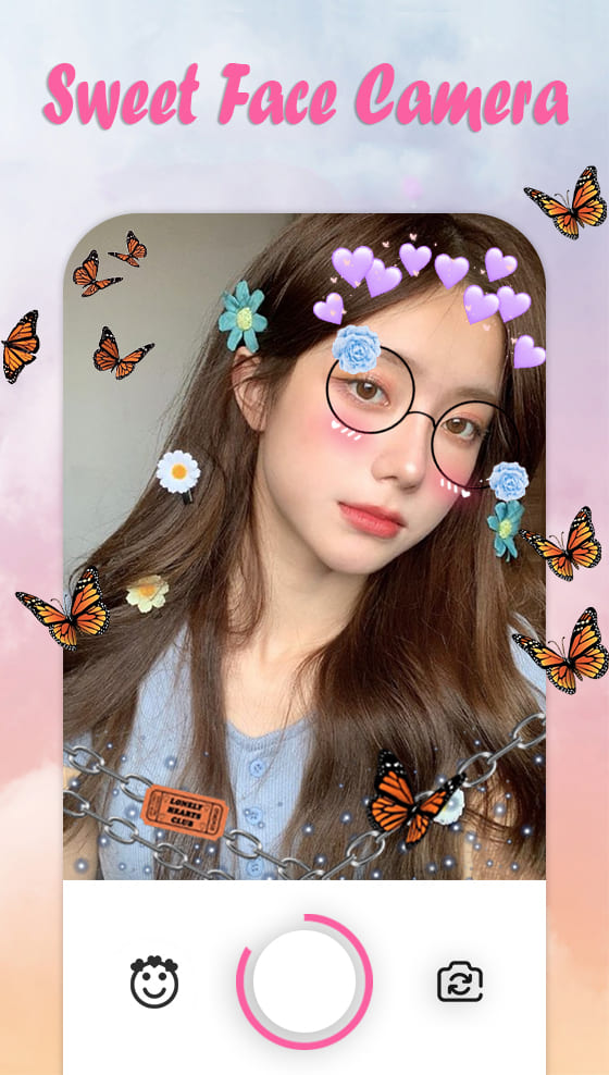 اسکرین شات 1 برنامه Sweet Face Camera - Live Face