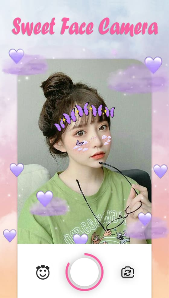 اسکرین شات 7 برنامه Sweet Face Camera - Live Face