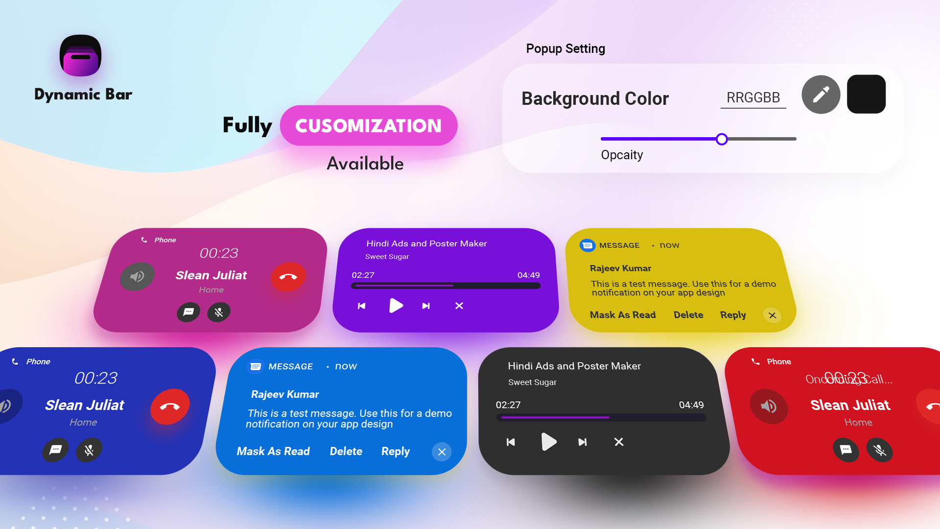 اسکرین شات 2 برنامه Dynamic Island : dynamicBar