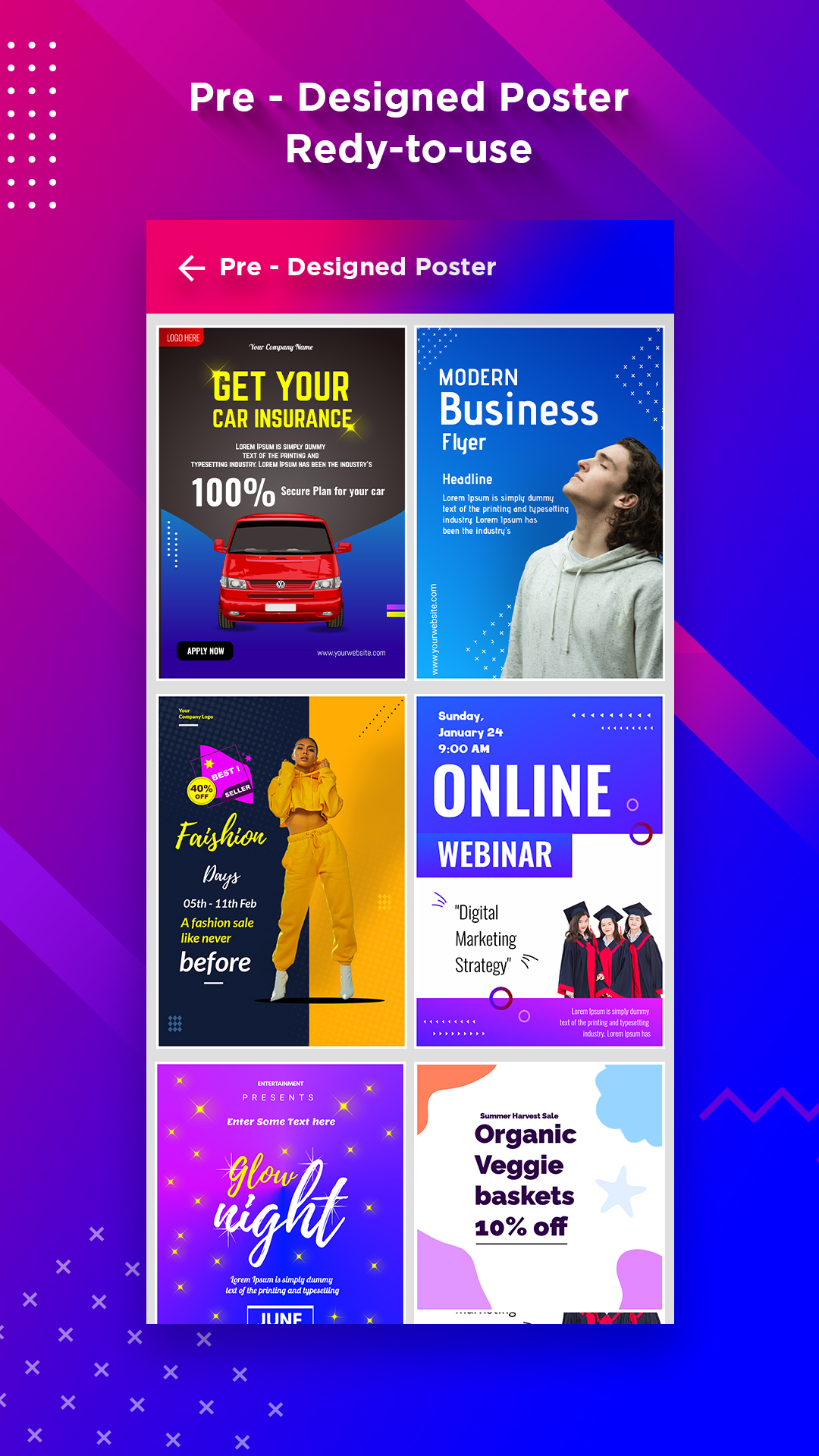 اسکرین شات 4 برنامه Poster Maker : Design Great Po