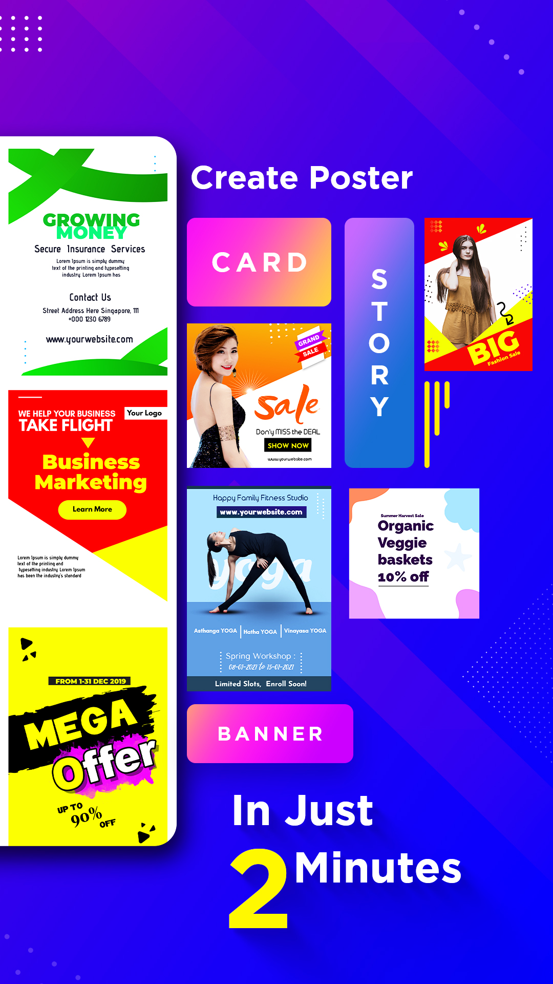 اسکرین شات 3 برنامه Poster Maker : Design Great Po