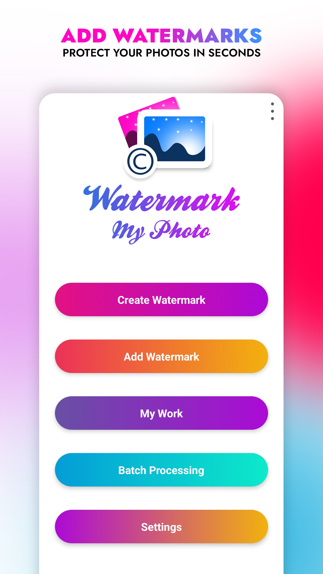 اسکرین شات 1 برنامه Watermark Image Copyright
