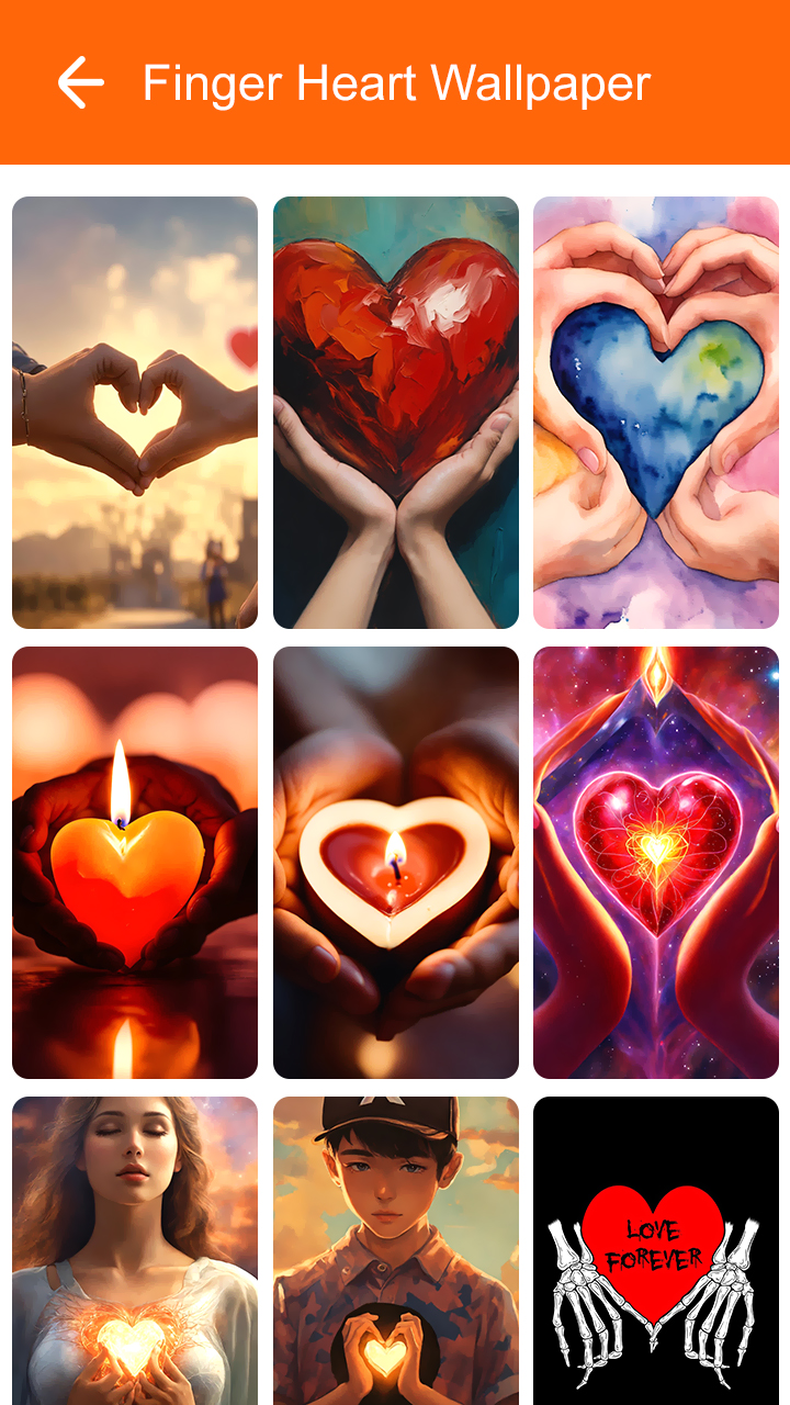 اسکرین شات 8 برنامه Finger Heart Wallpaper 2025