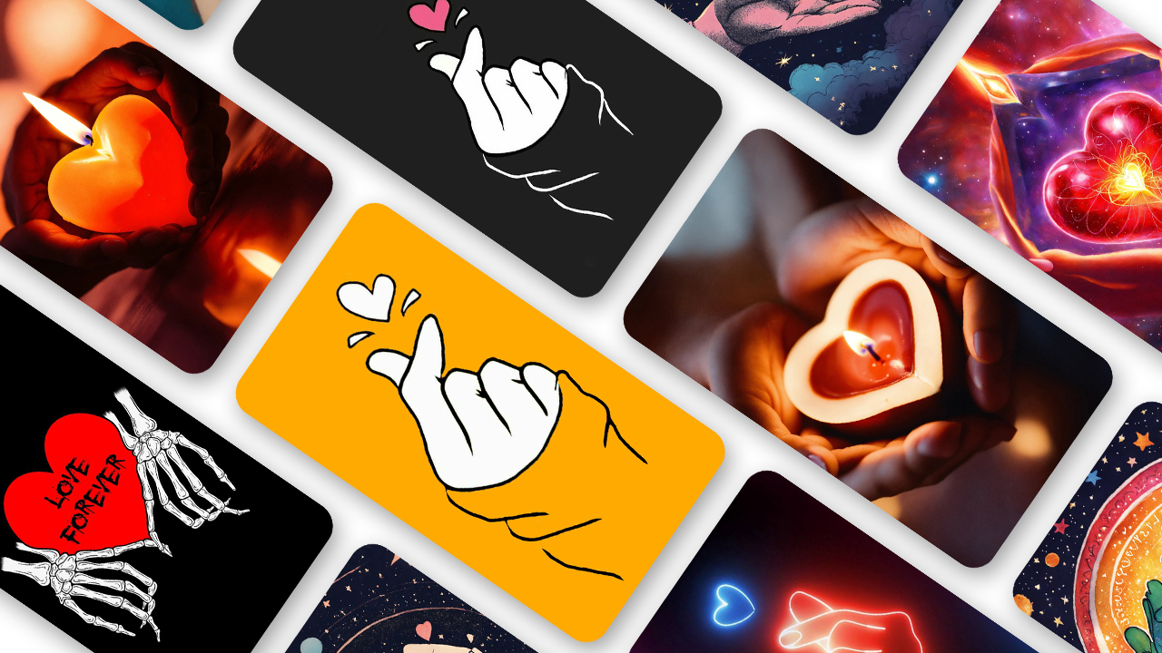 اسکرین شات 1 برنامه Finger Heart Wallpaper 2024