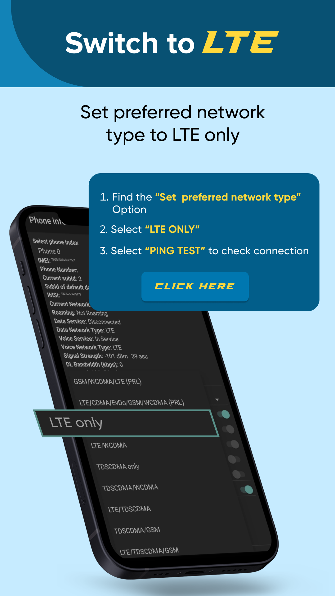 اسکرین شات 2 برنامه 4G/5G Switcher LTE Only Mode
