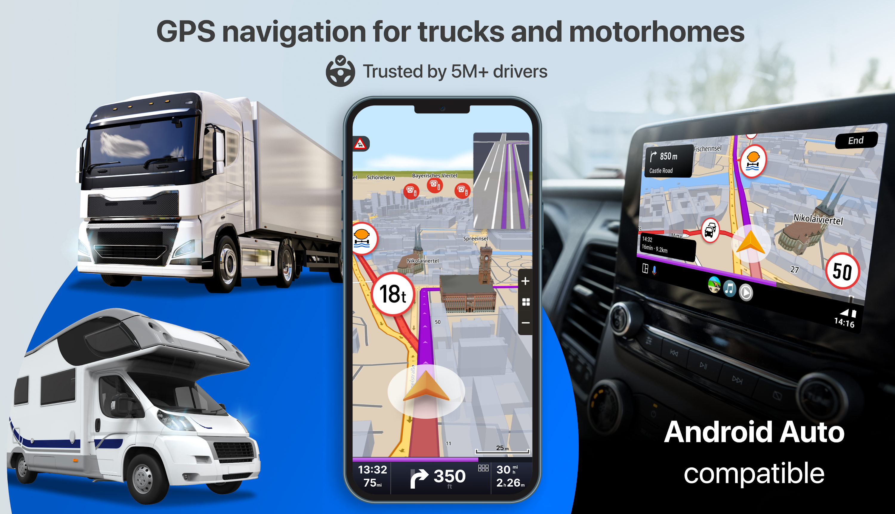 اسکرین شات 1 برنامه Sygic GPS Truck & Caravan