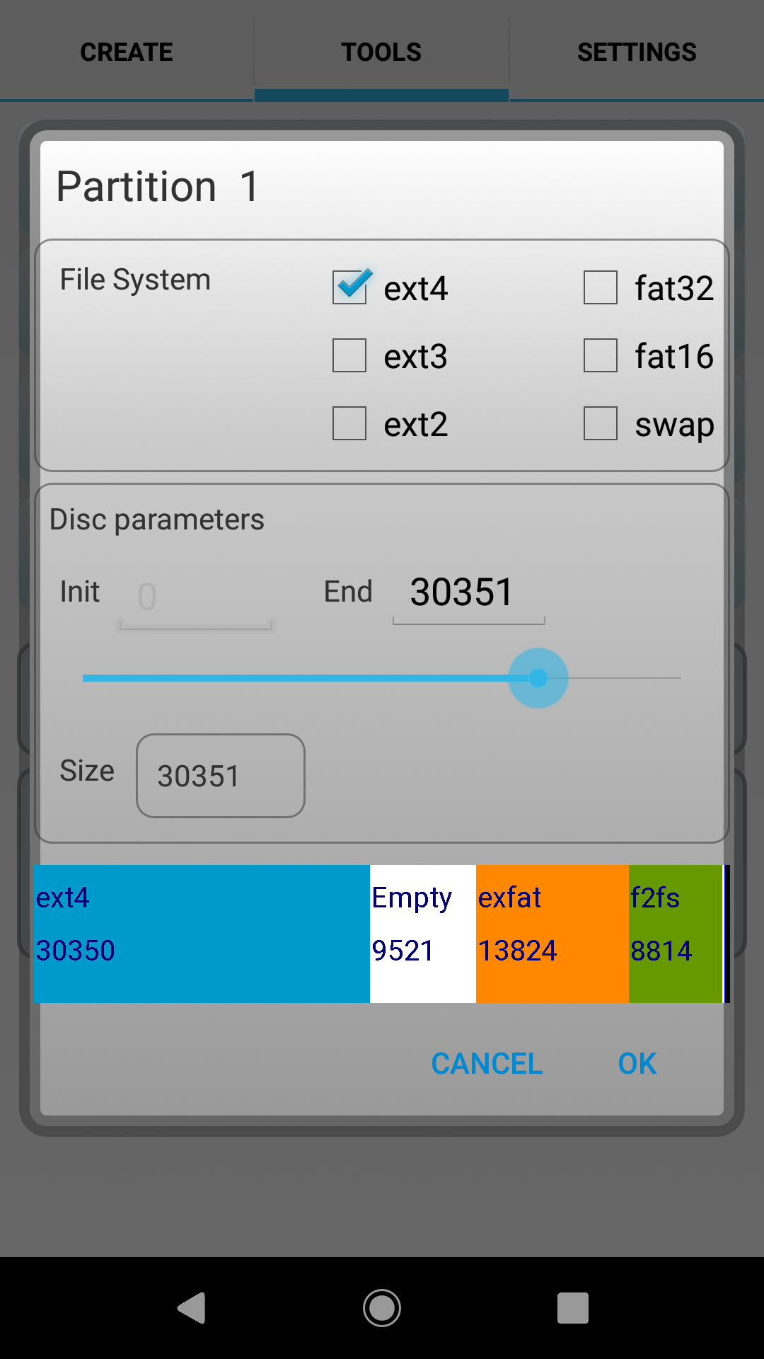 اسکرین شات 4 برنامه AParted ( Sd card Partition )