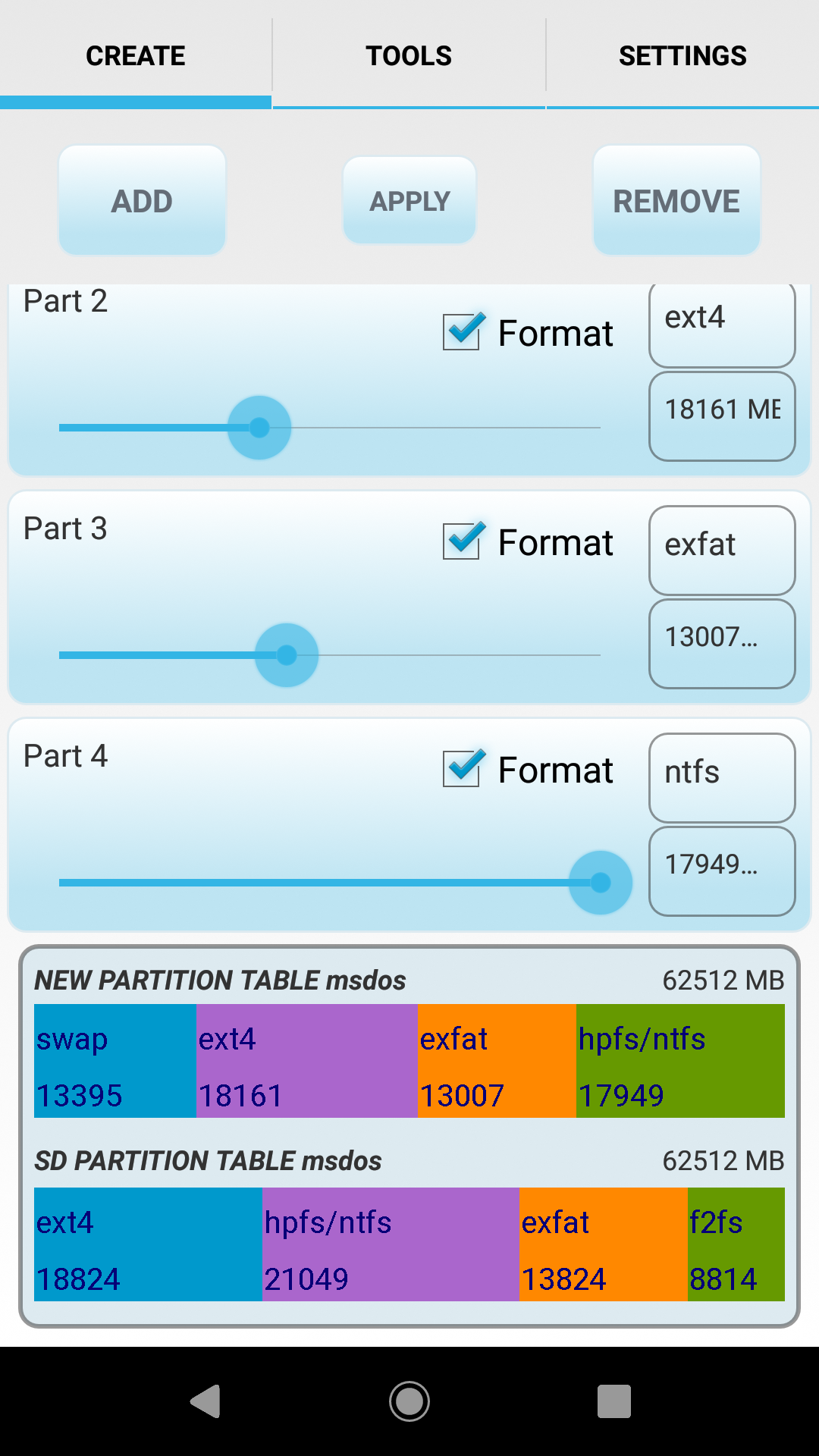 اسکرین شات 1 برنامه AParted ( Sd card Partition )