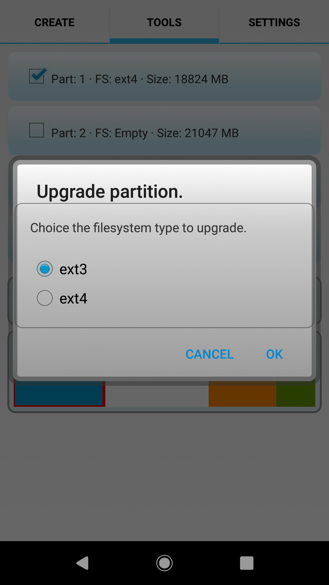 اسکرین شات 8 برنامه AParted ( Sd card Partition )