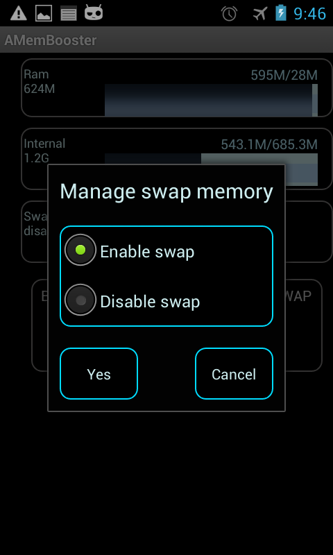 اسکرین شات 2 برنامه AMemoryTool Swap Enabler Root