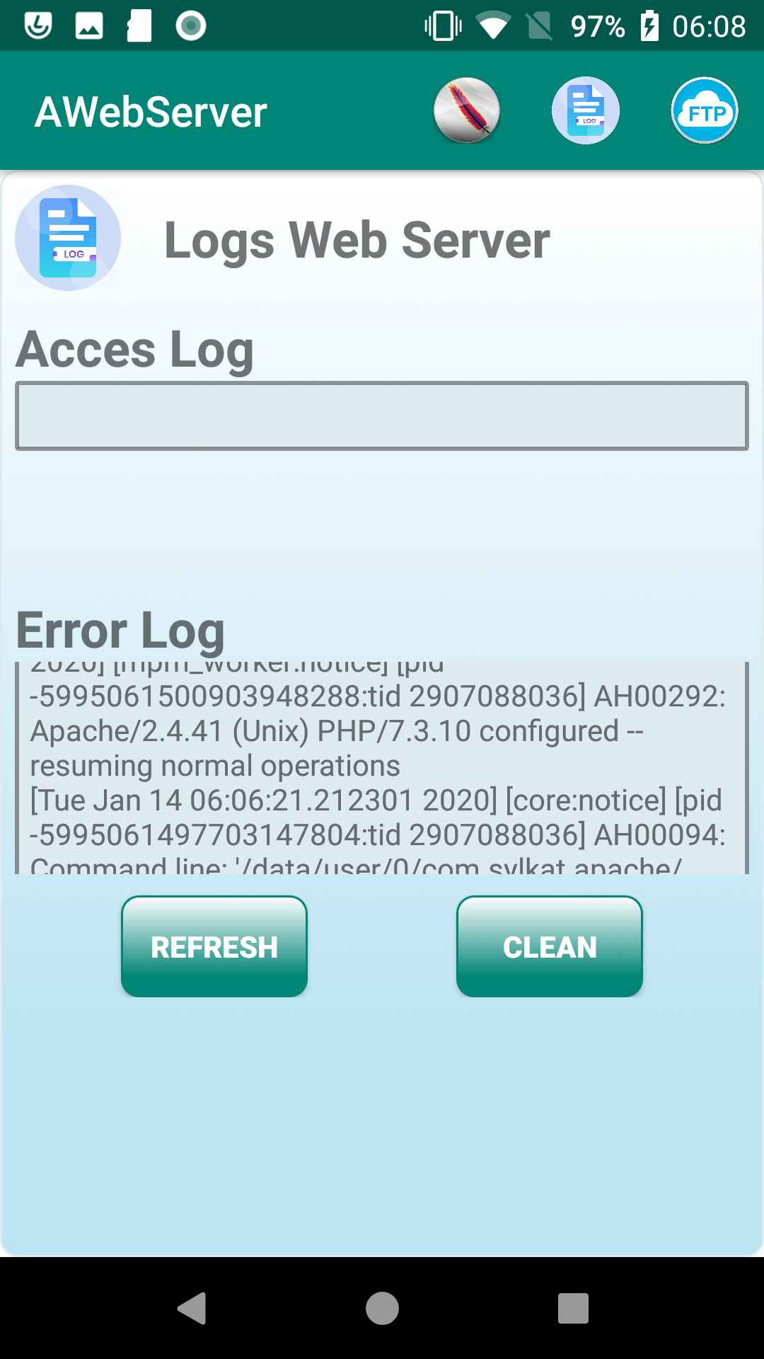 اسکرین شات 4 برنامه AWebServer Http Apache PHP Sql