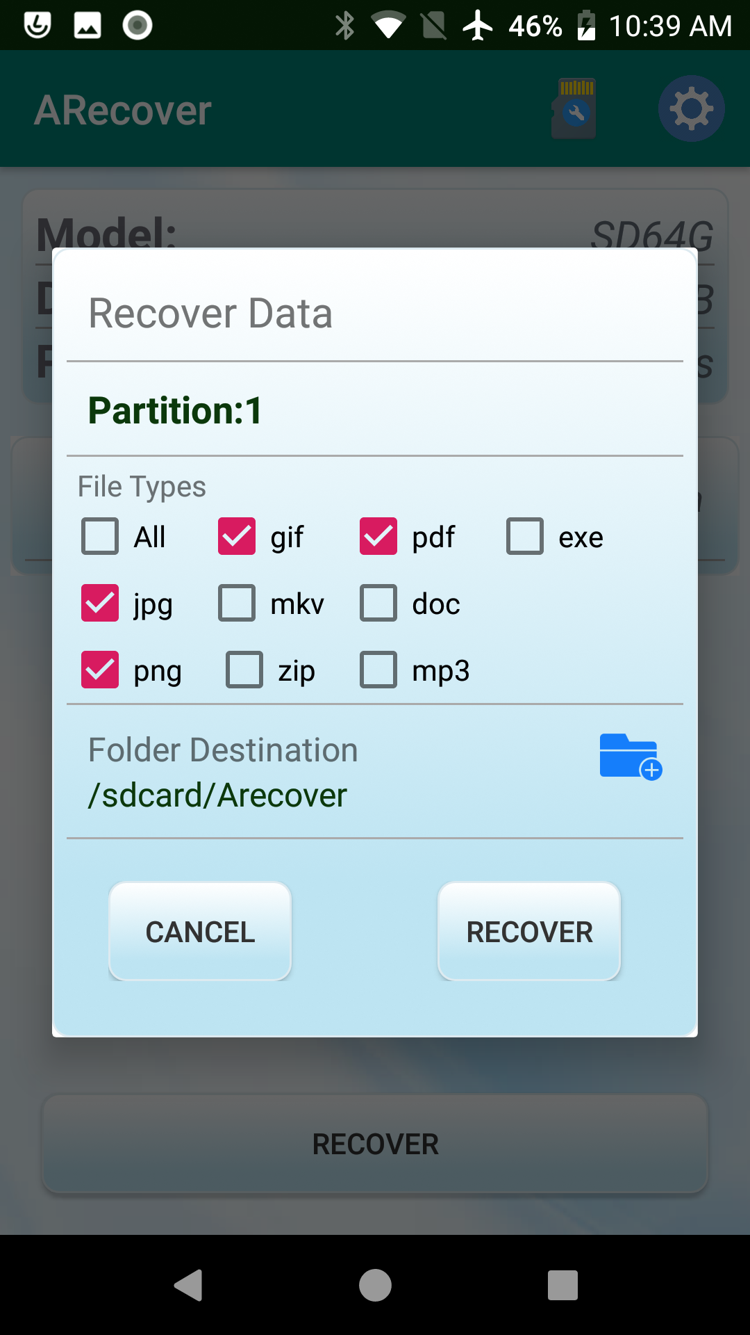 اسکرین شات 3 برنامه ARecover recover deleted photo