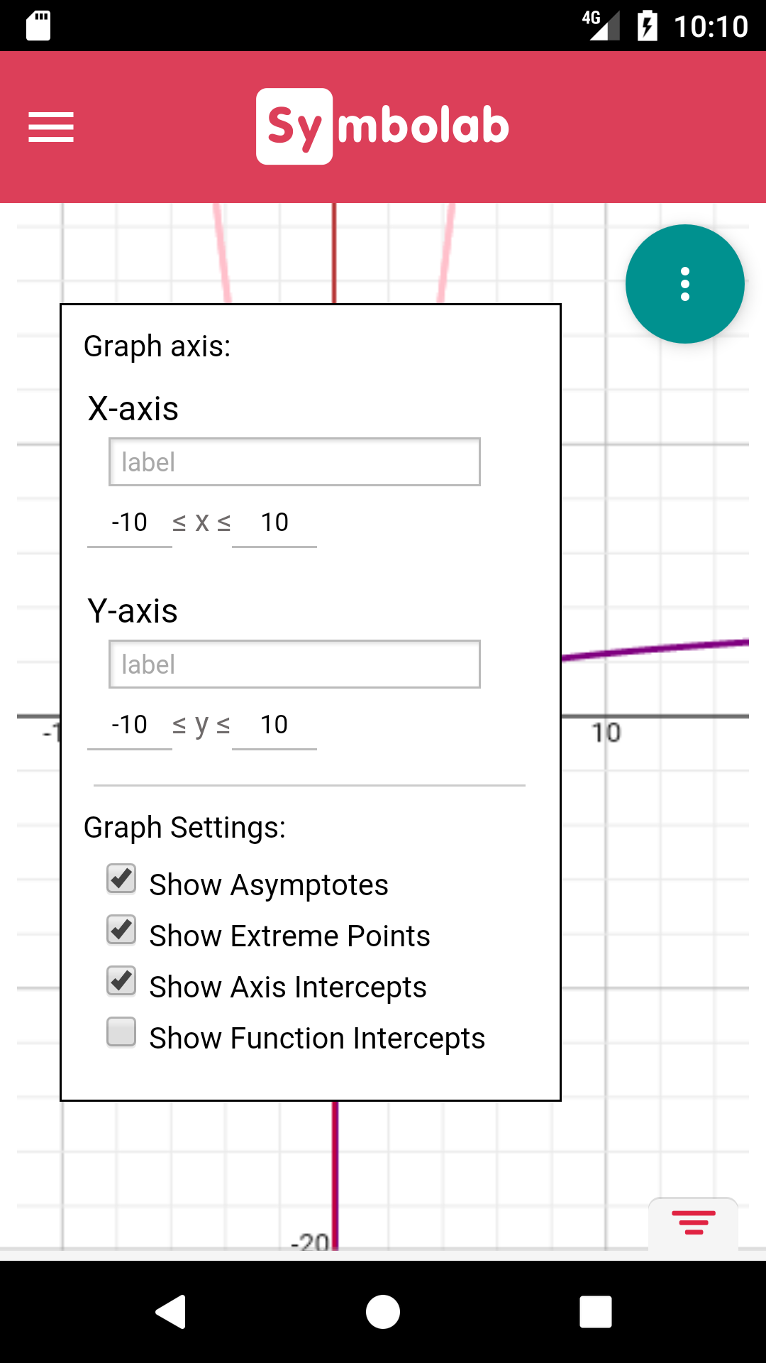 اسکرین شات 4 برنامه Symbolab Graphing Calculator