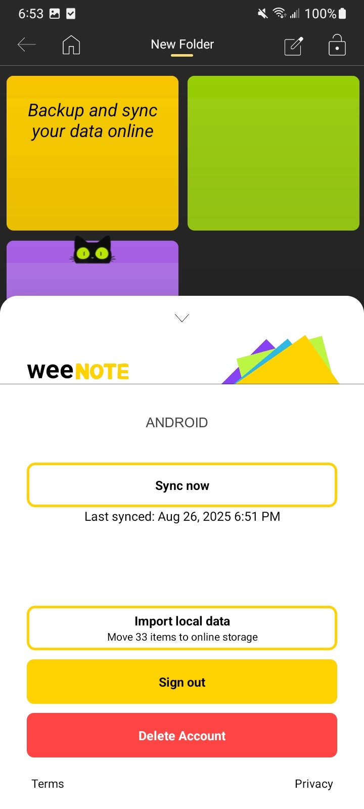 اسکرین شات 6 برنامه WeeNote Notes and Widget