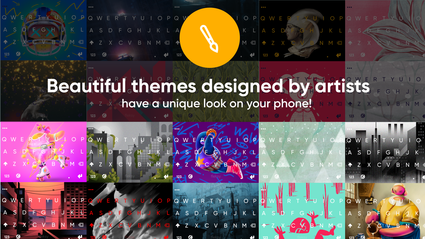 اسکرین شات 5 برنامه Fleksy fast emoji keyboard app