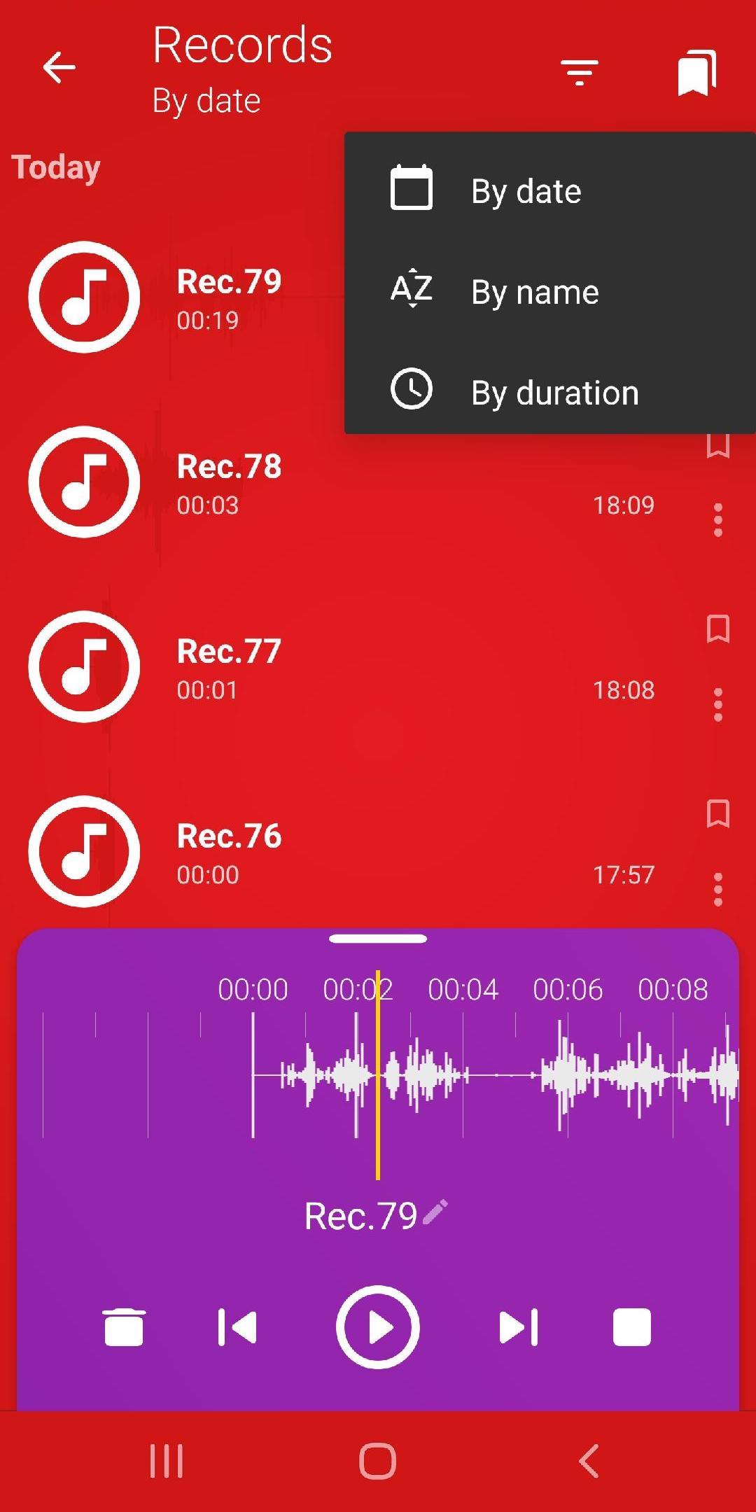 اسکرین شات 5 برنامه Voice Recorder