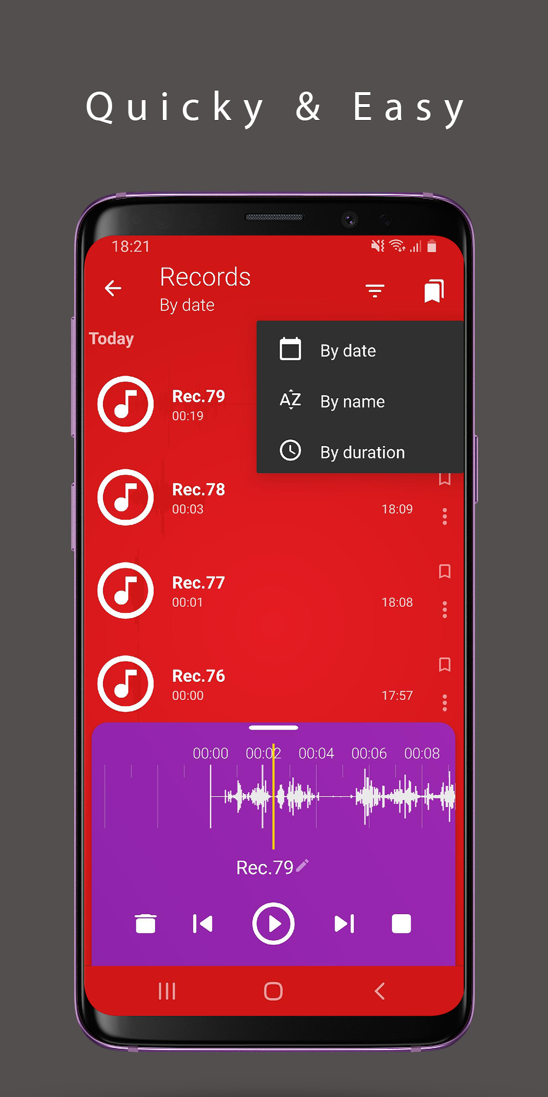 اسکرین شات 2 برنامه Voice Recorder