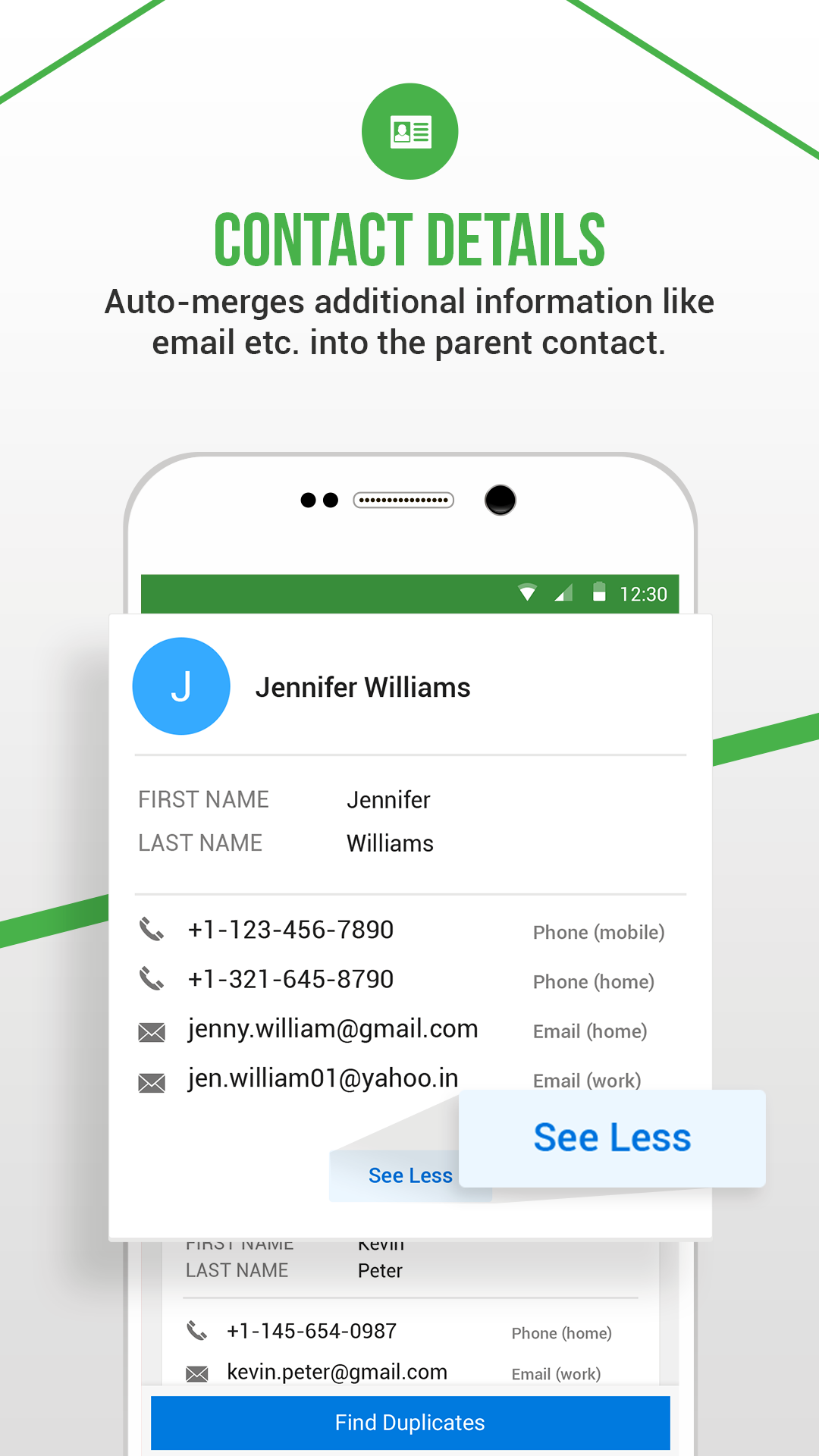اسکرین شات 4 برنامه Duplicate Contacts Fixer