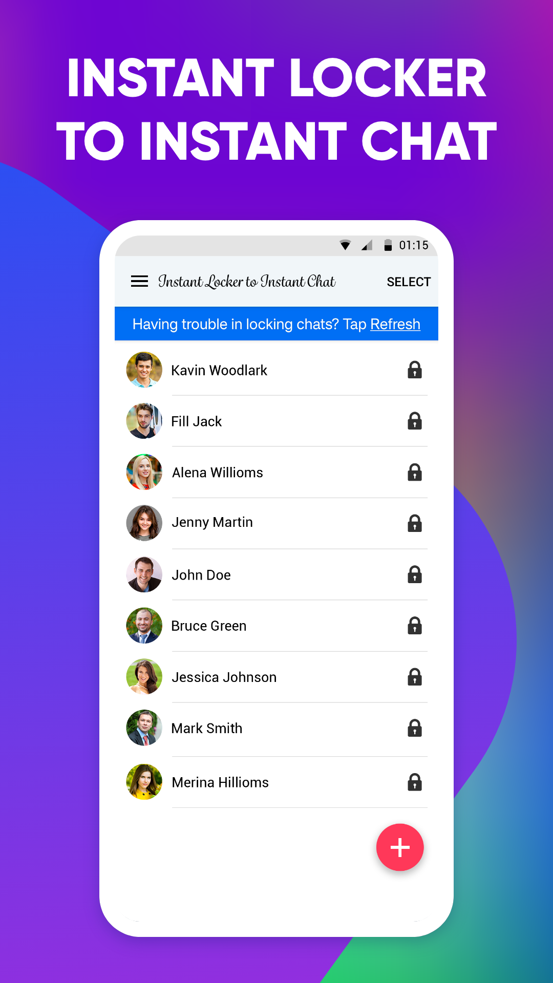 اسکرین شات 1 برنامه Instant Locker to Instant Chat