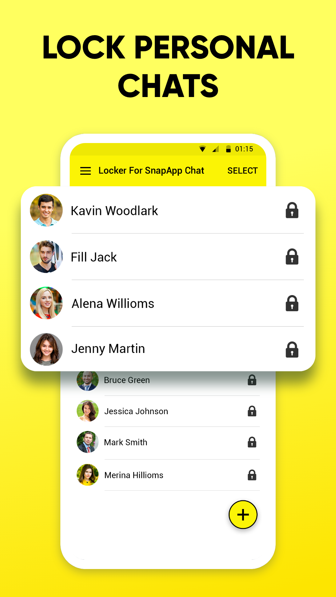 اسکرین شات 2 برنامه Locker For SnapApp Chat