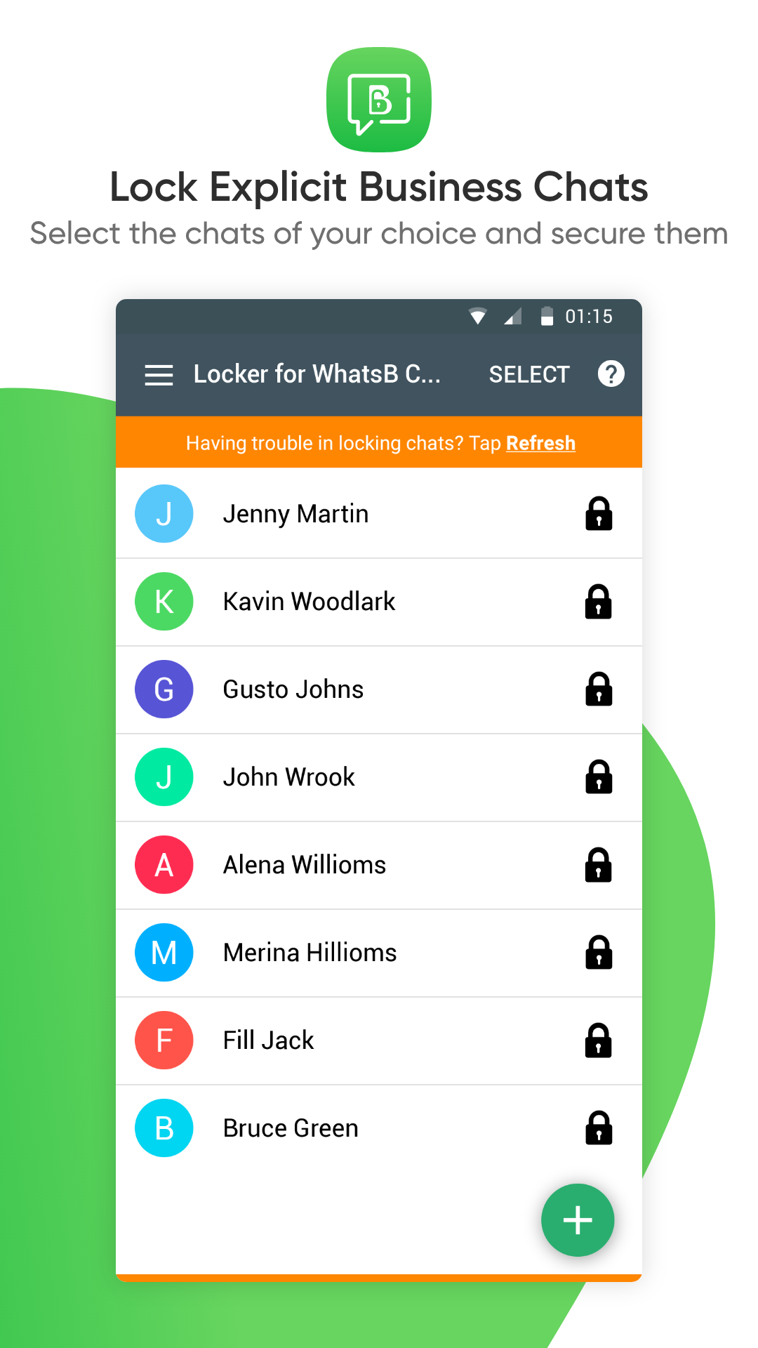 اسکرین شات 3 برنامه Locker for WhatsB Chat App