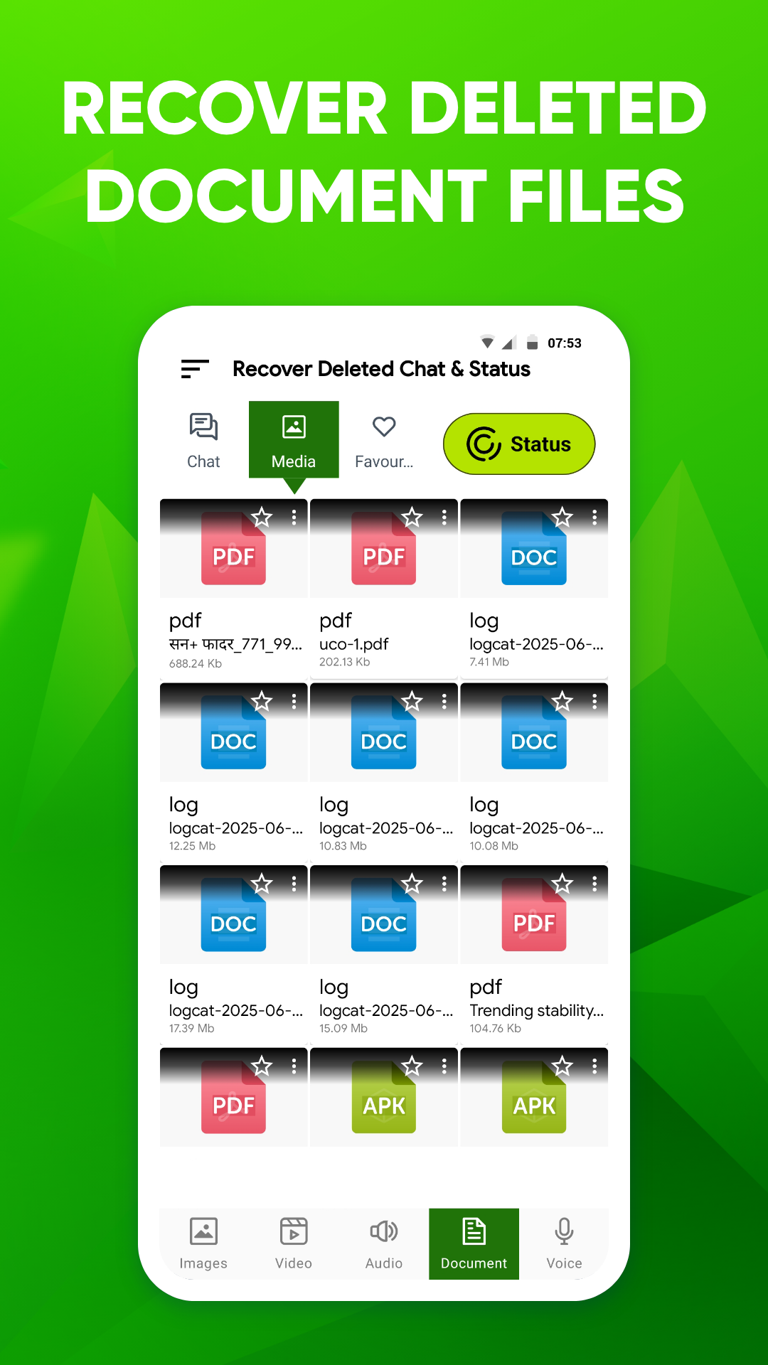 اسکرین شات 5 برنامه Recover Deleted Chat & Status
