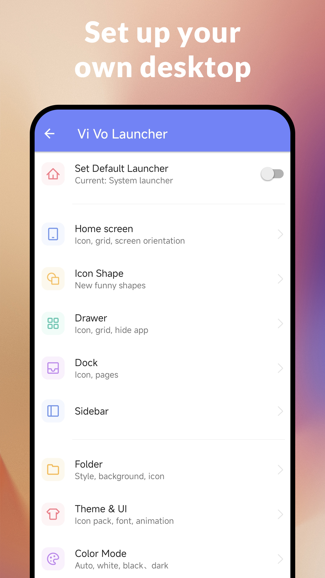 اسکرین شات 8 برنامه Victor Launcher