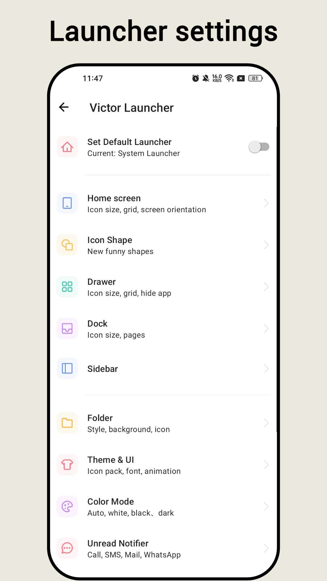 اسکرین شات 8 برنامه Victor Launcher - win launcher
