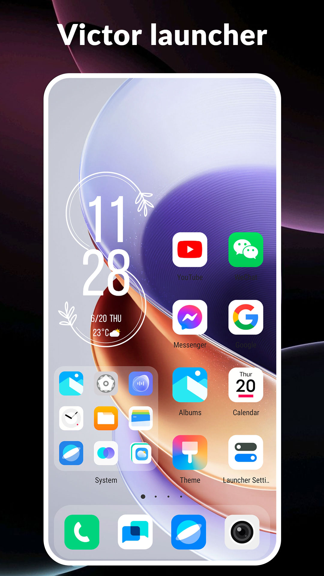 اسکرین شات 1 برنامه Victor Launcher