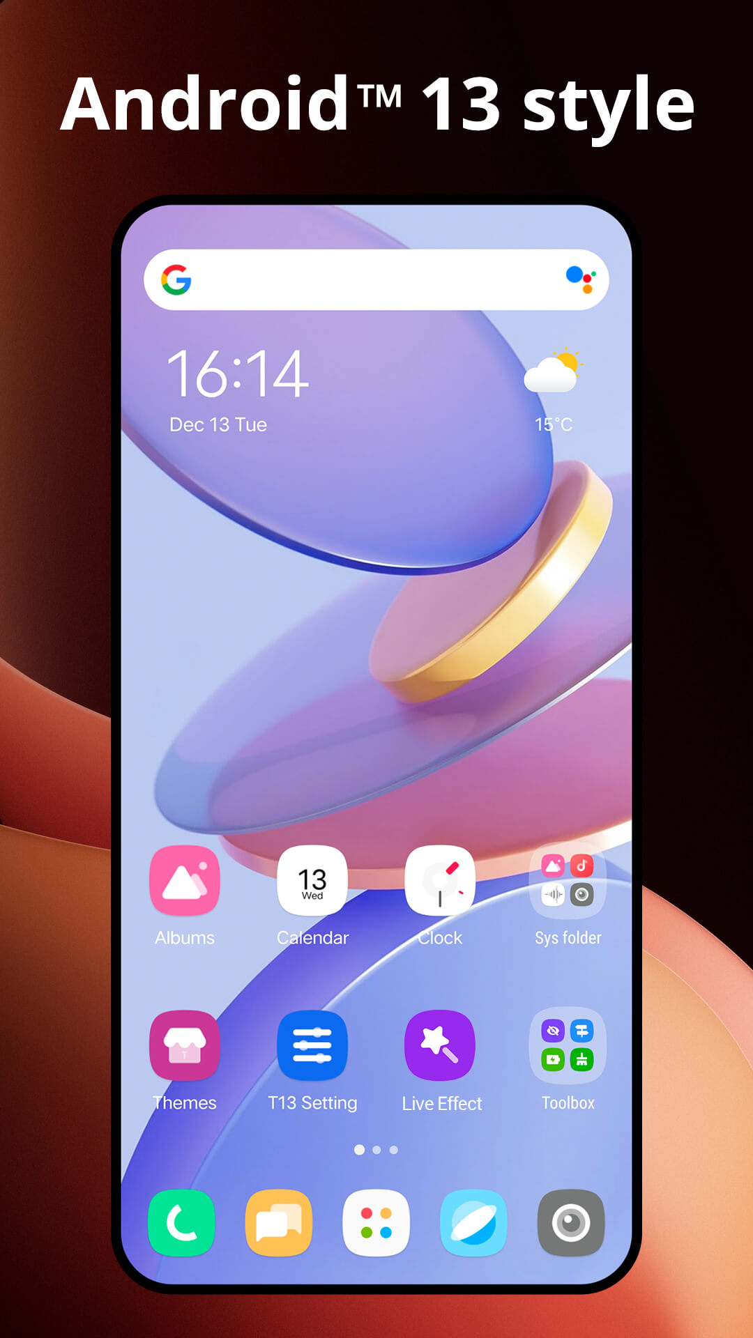 اسکرین شات 1 برنامه T13 Launcher for Android 13
