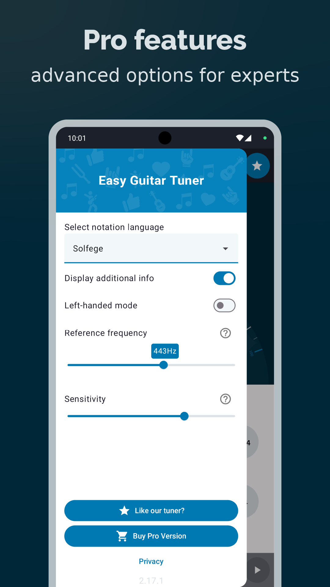 اسکرین شات 6 برنامه Guitar Tuner Guru - Guitar&Uke