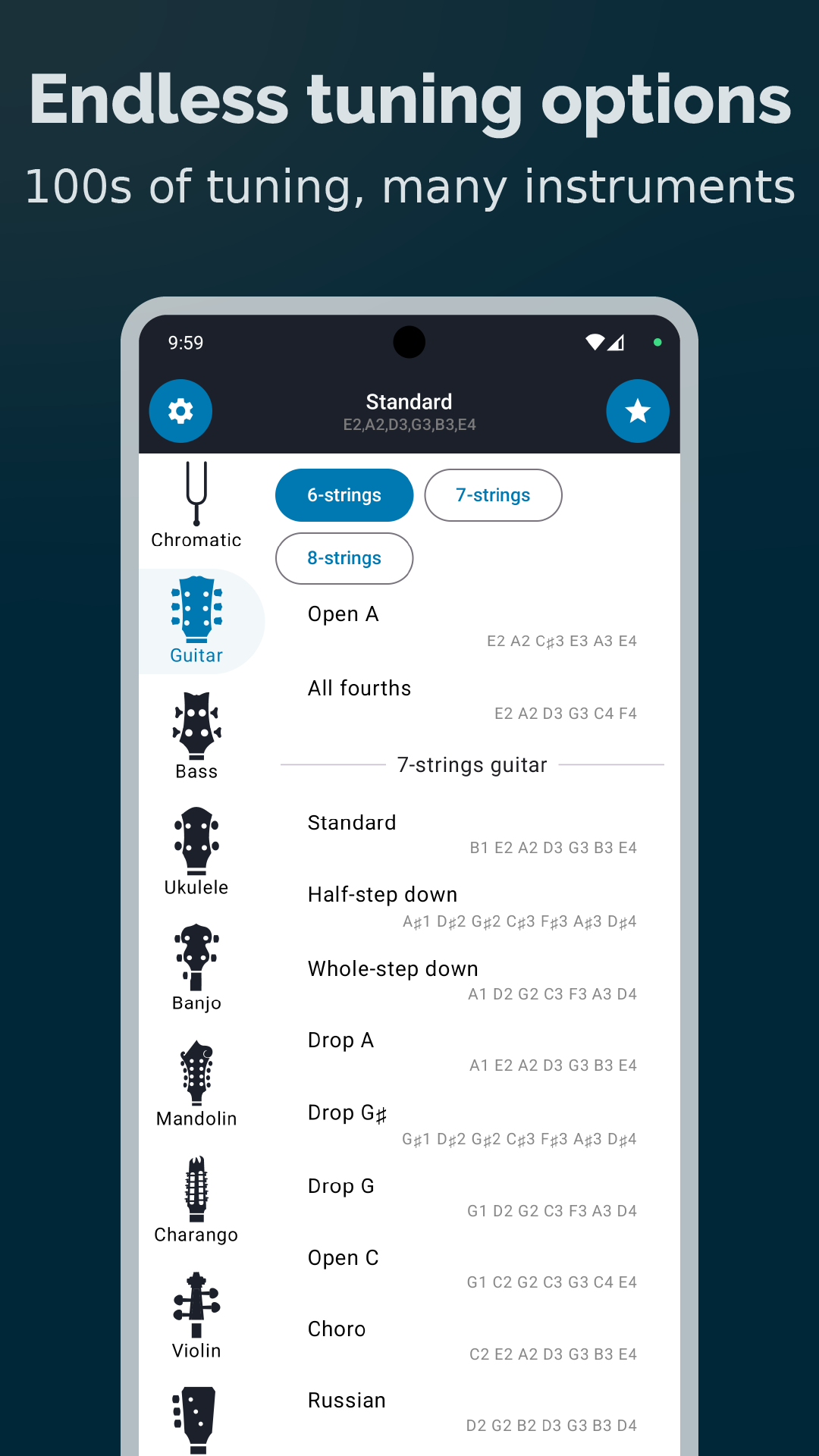 اسکرین شات 4 برنامه Guitar Tuner Guru - Guitar&Uke