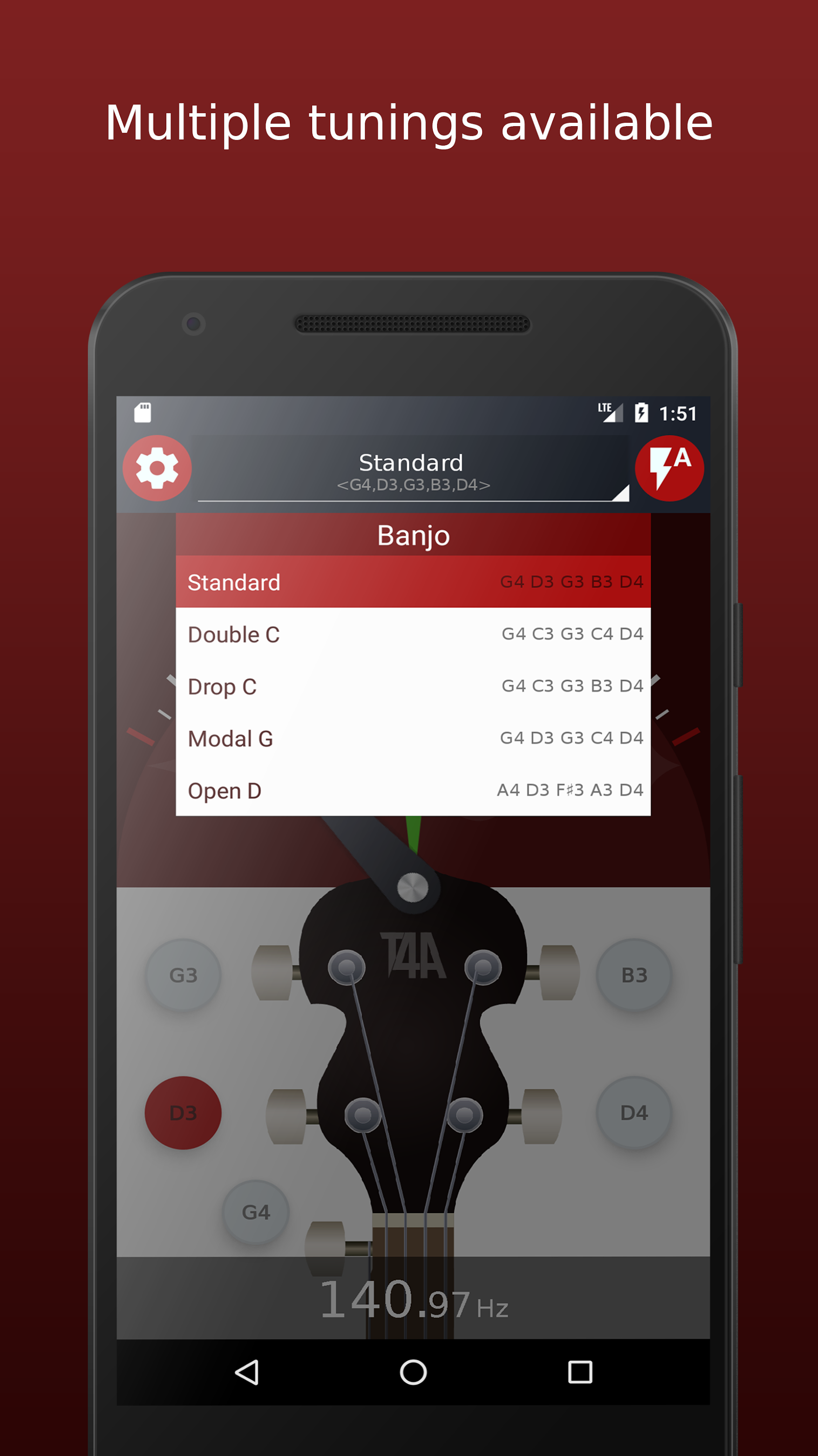 اسکرین شات 3 برنامه Ultimate Banjo Tuner