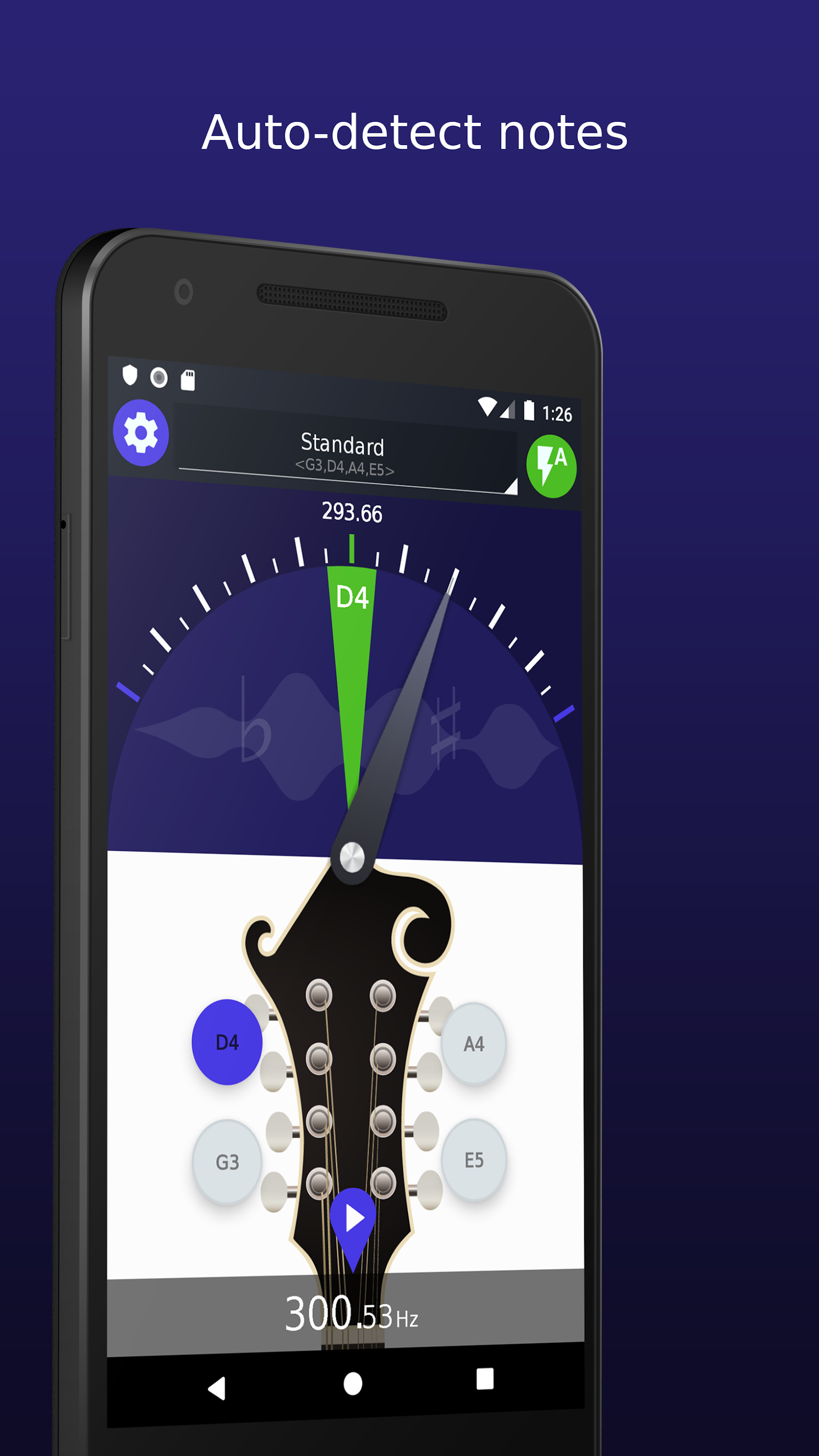 اسکرین شات 1 برنامه Ultimate Mandolin Tuner