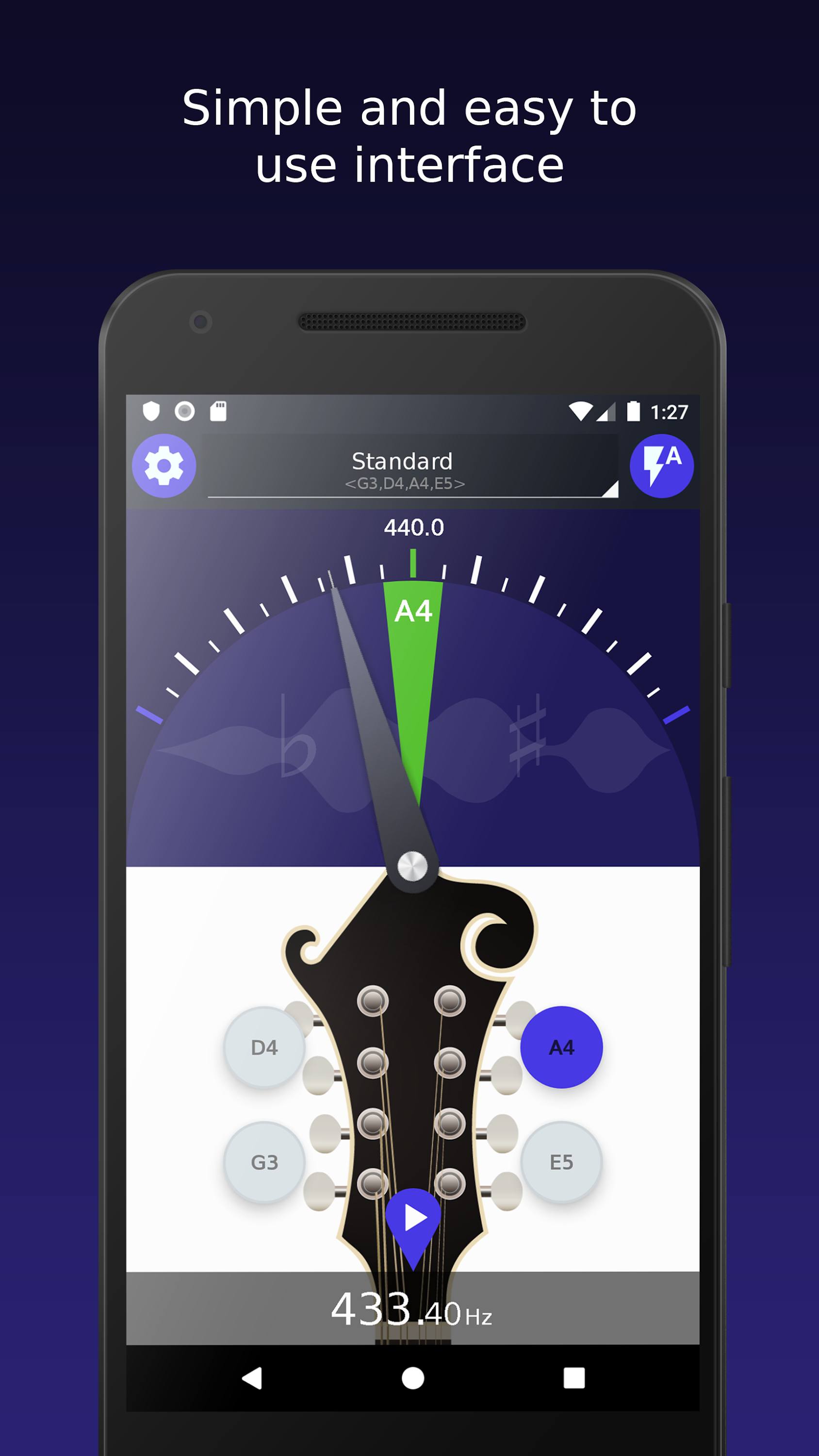 اسکرین شات 2 برنامه Ultimate Mandolin Tuner