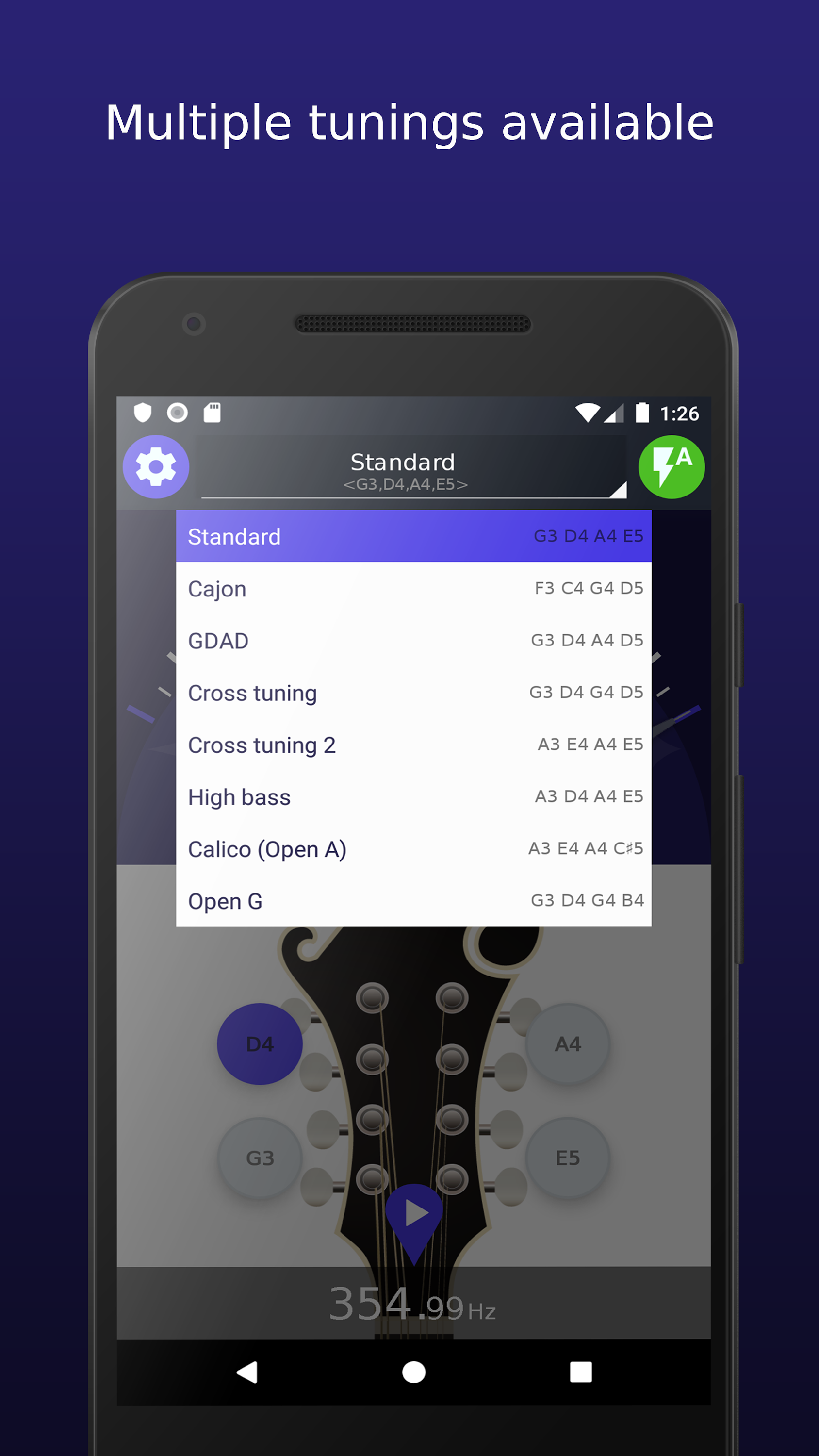 اسکرین شات 3 برنامه Ultimate Mandolin Tuner