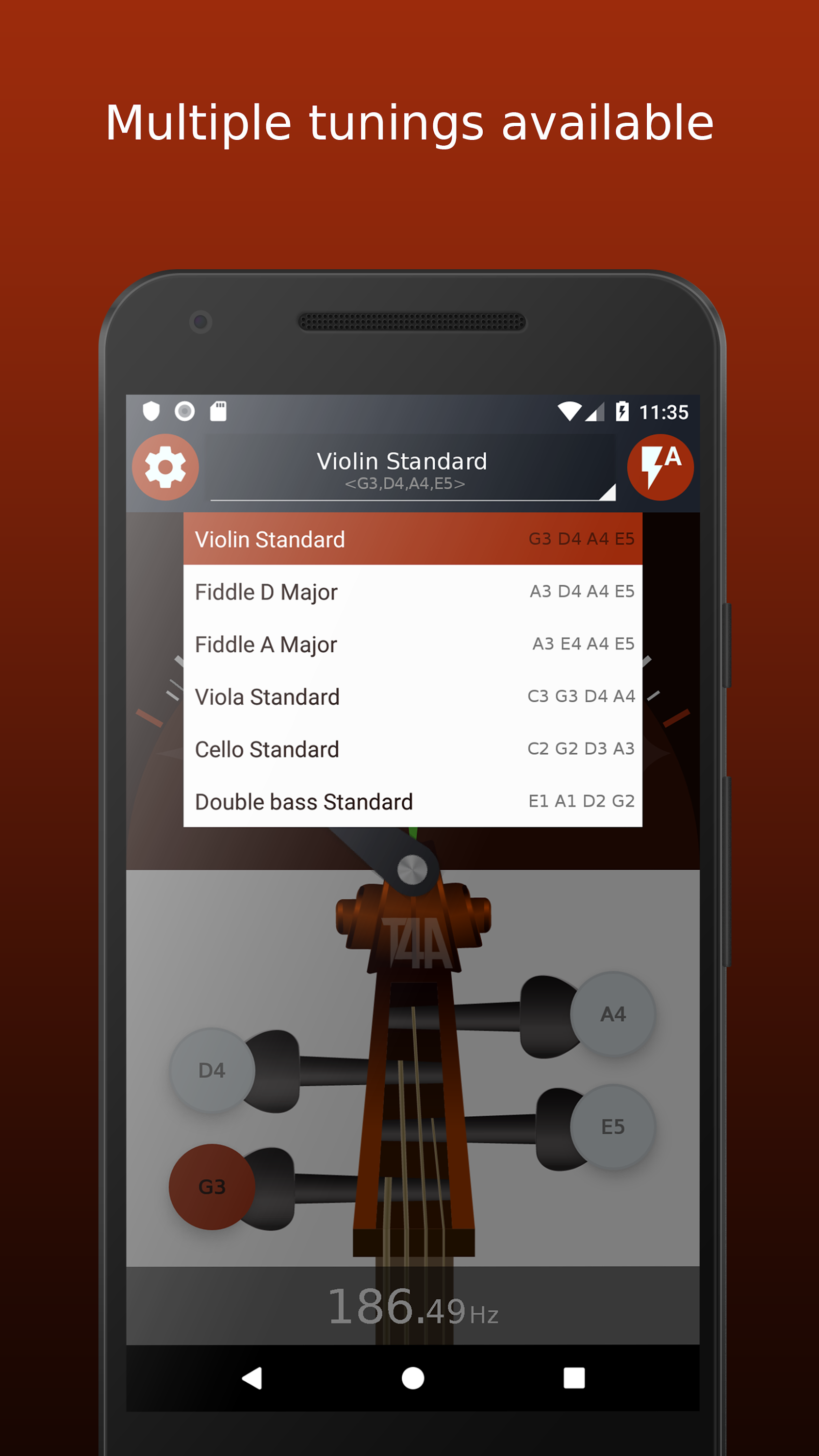 اسکرین شات 3 برنامه Ultimate Violin Tuner