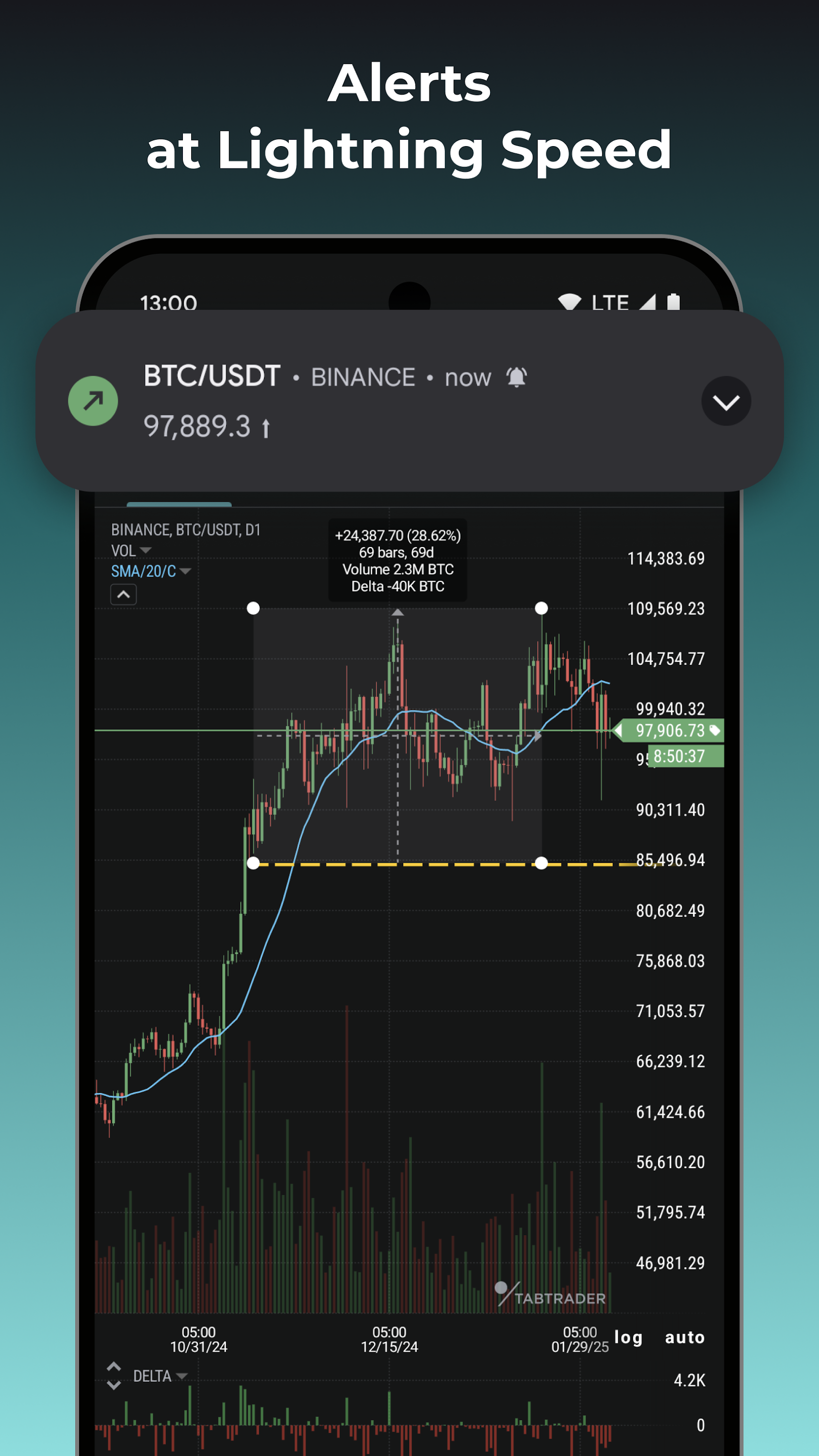 اسکرین شات 2 برنامه TabTrader: Crypto Terminal