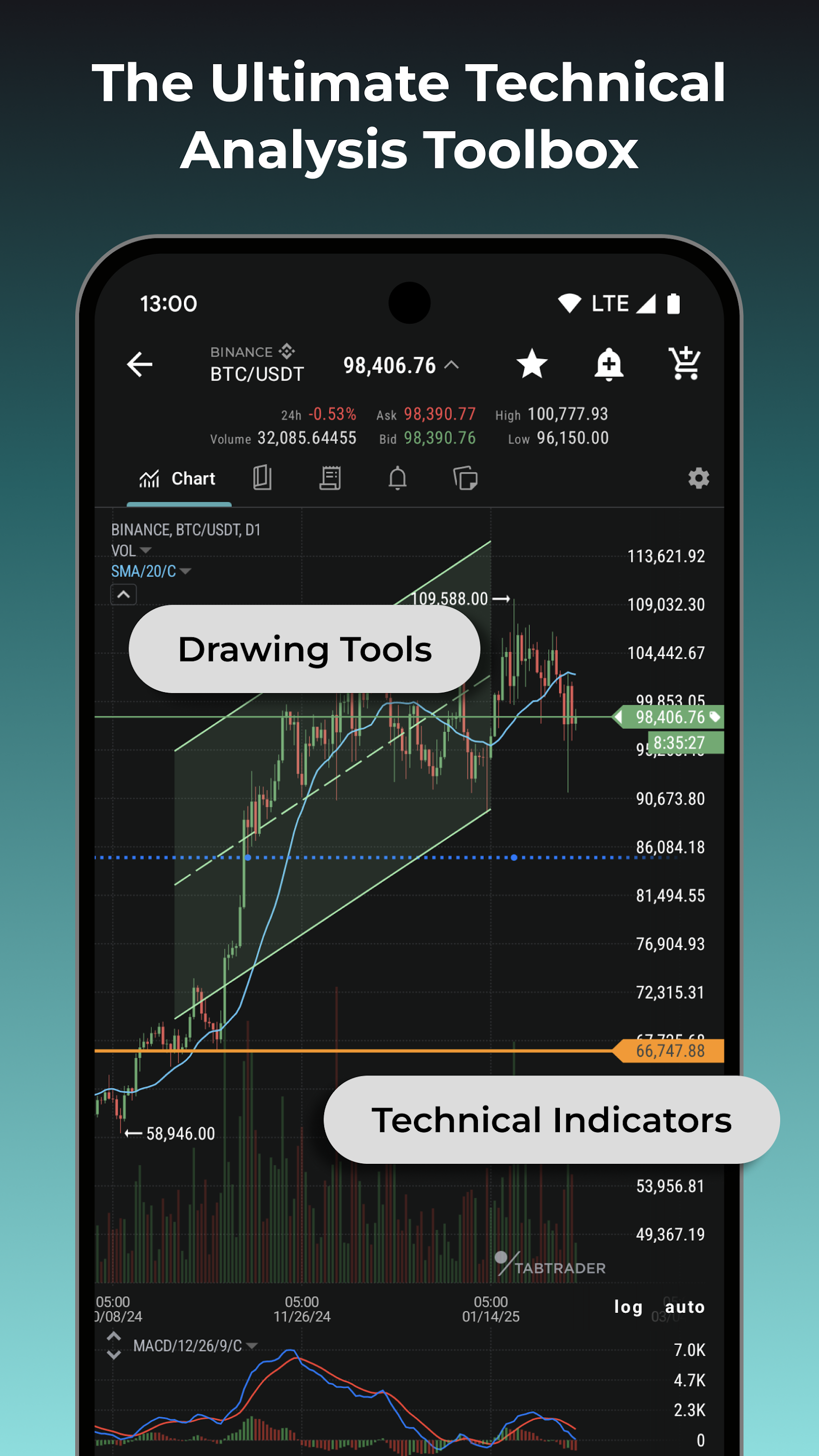اسکرین شات 5 برنامه TabTrader: Crypto Terminal