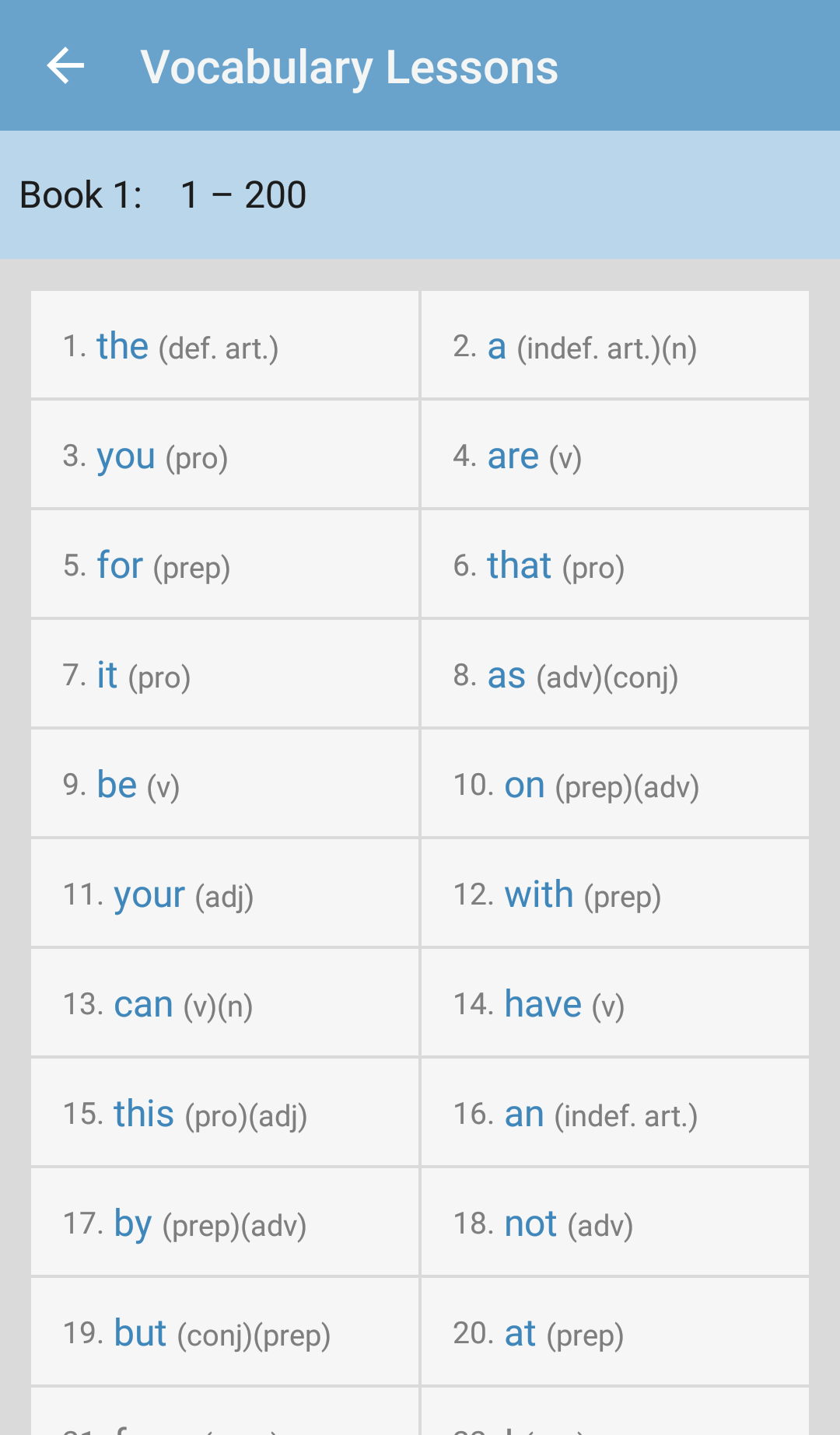 اسکرین شات 3 برنامه English Vocabulary