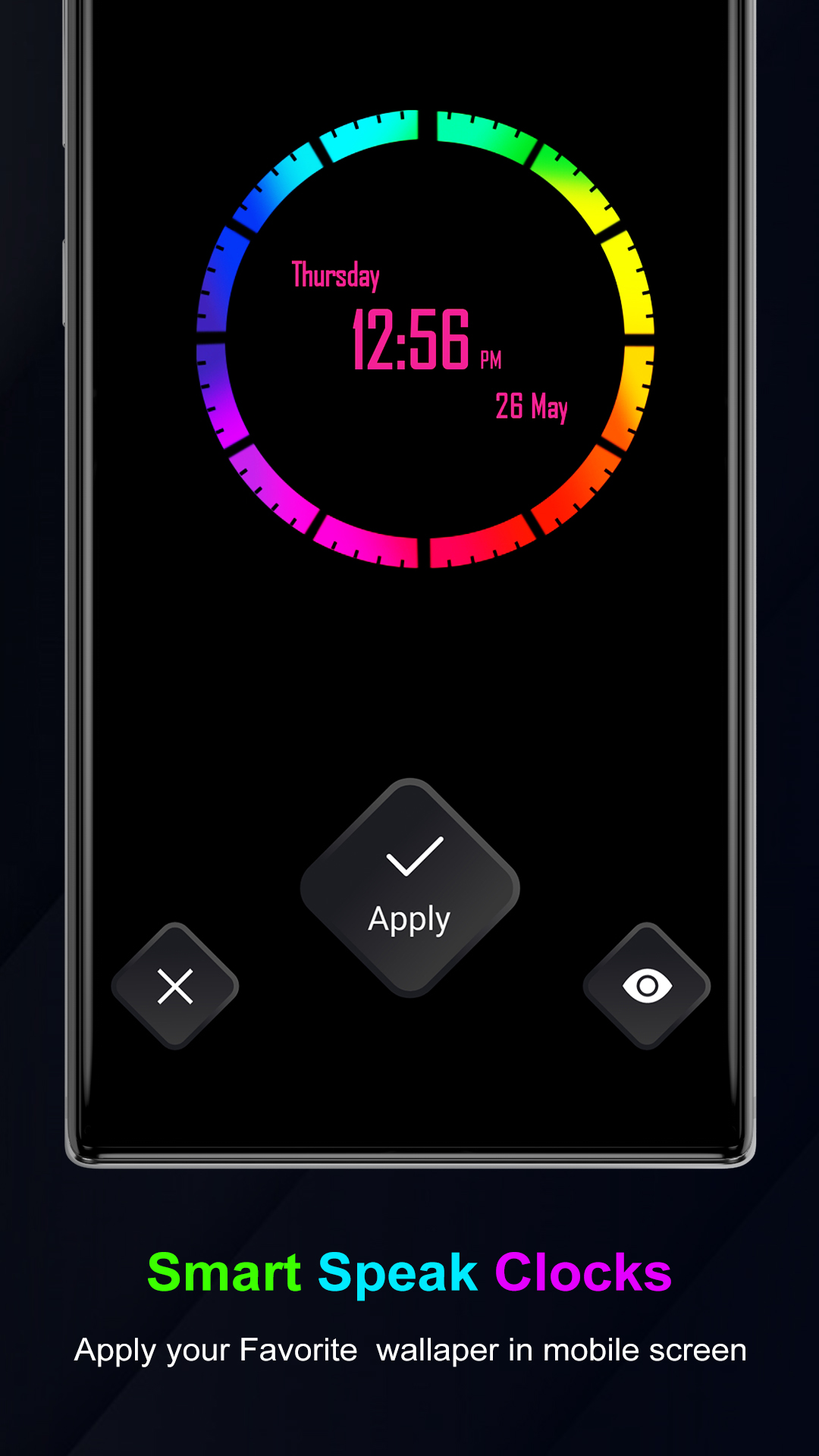 اسکرین شات 6 برنامه Speak Clock Smart Watch AOD