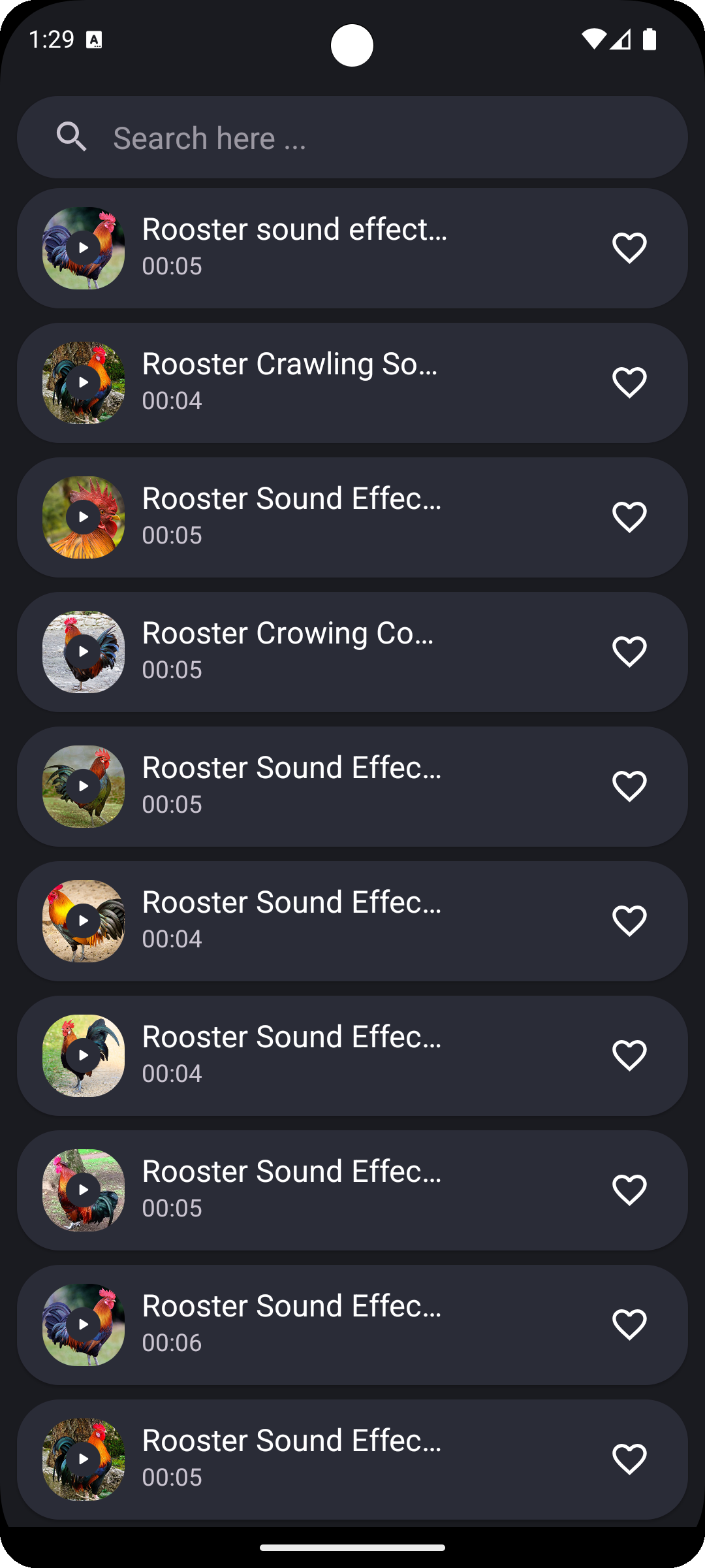 اسکرین شات 6 برنامه Rooster Sounds
