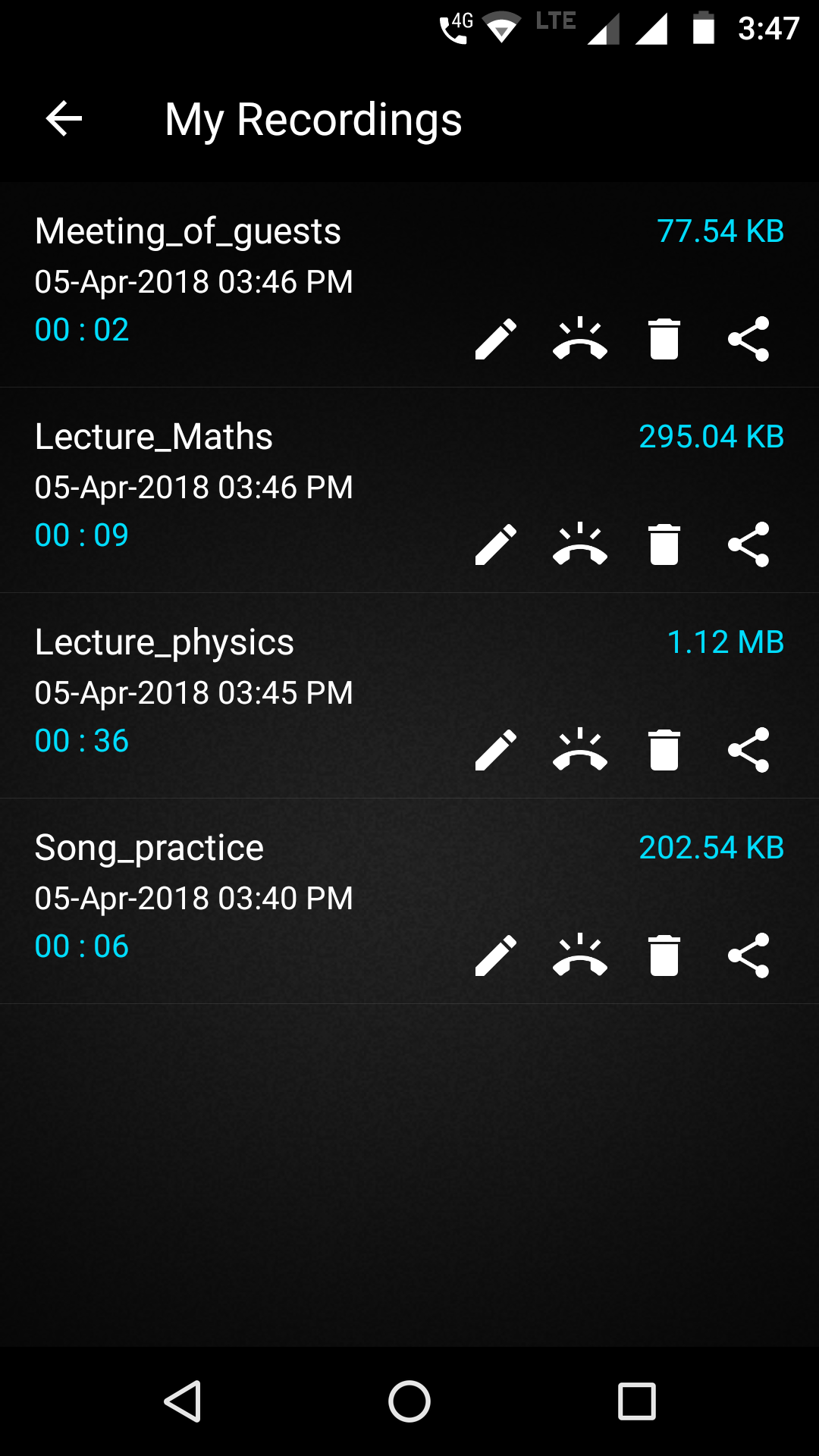 اسکرین شات 3 برنامه Smart Recorder : TapeVoice