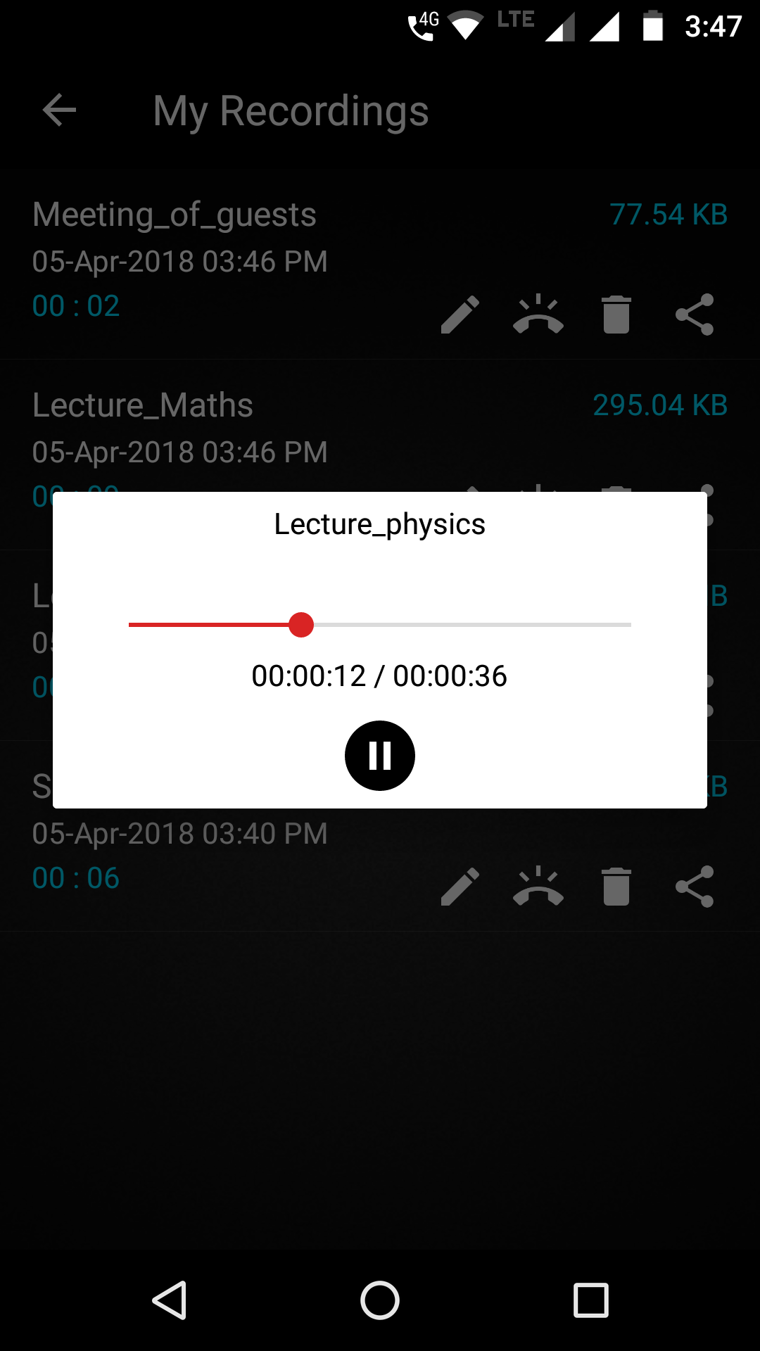 اسکرین شات 4 برنامه Smart Recorder : TapeVoice